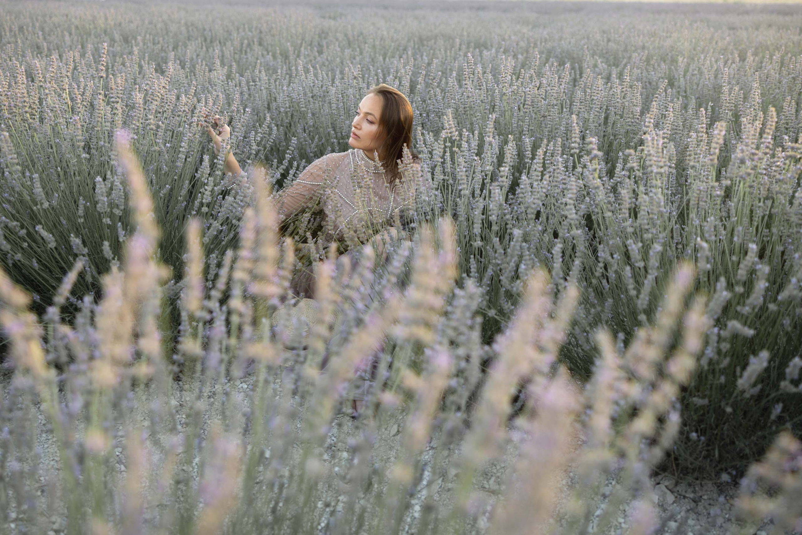 Photo session in lavender field. Julia Ganch I Fashion Wedding Photography I Cappadocia Turkey