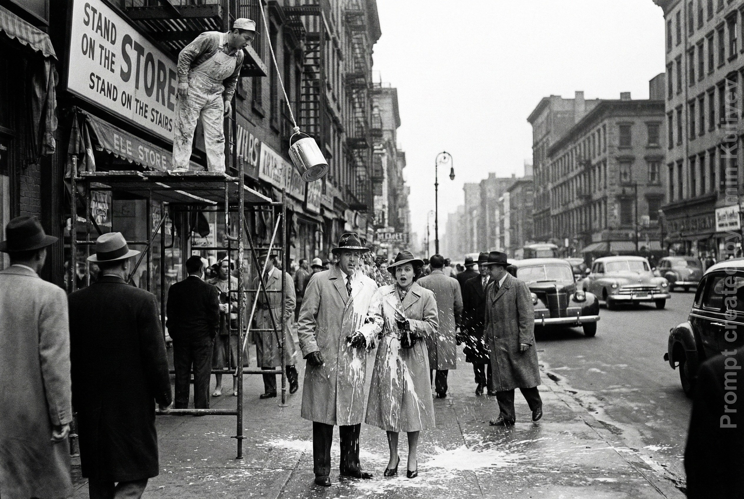 AI 1950s photo style test, vintage film look, realistic AI photography, retro image generation, learn my prompts in online class. Emin Kuliyev — Award-Winning Wedding Photojournalist NYC & USA | Best Wedding Photographer Known for Candid, Timeless Moments