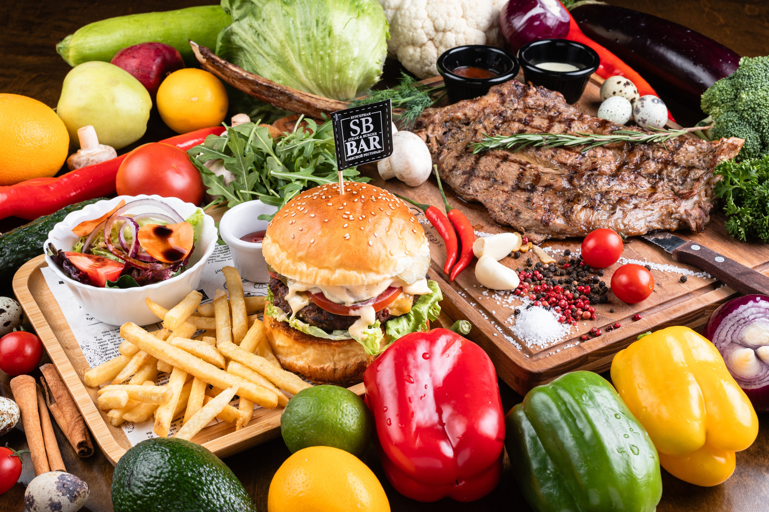 Фуд-фотограф Бишкек — фотосъёмка меню и блюд для SB BAR Bishkek, стейк-хаус и мясной ресторан. Фотограф в Бишкеке Оксана Шувалова