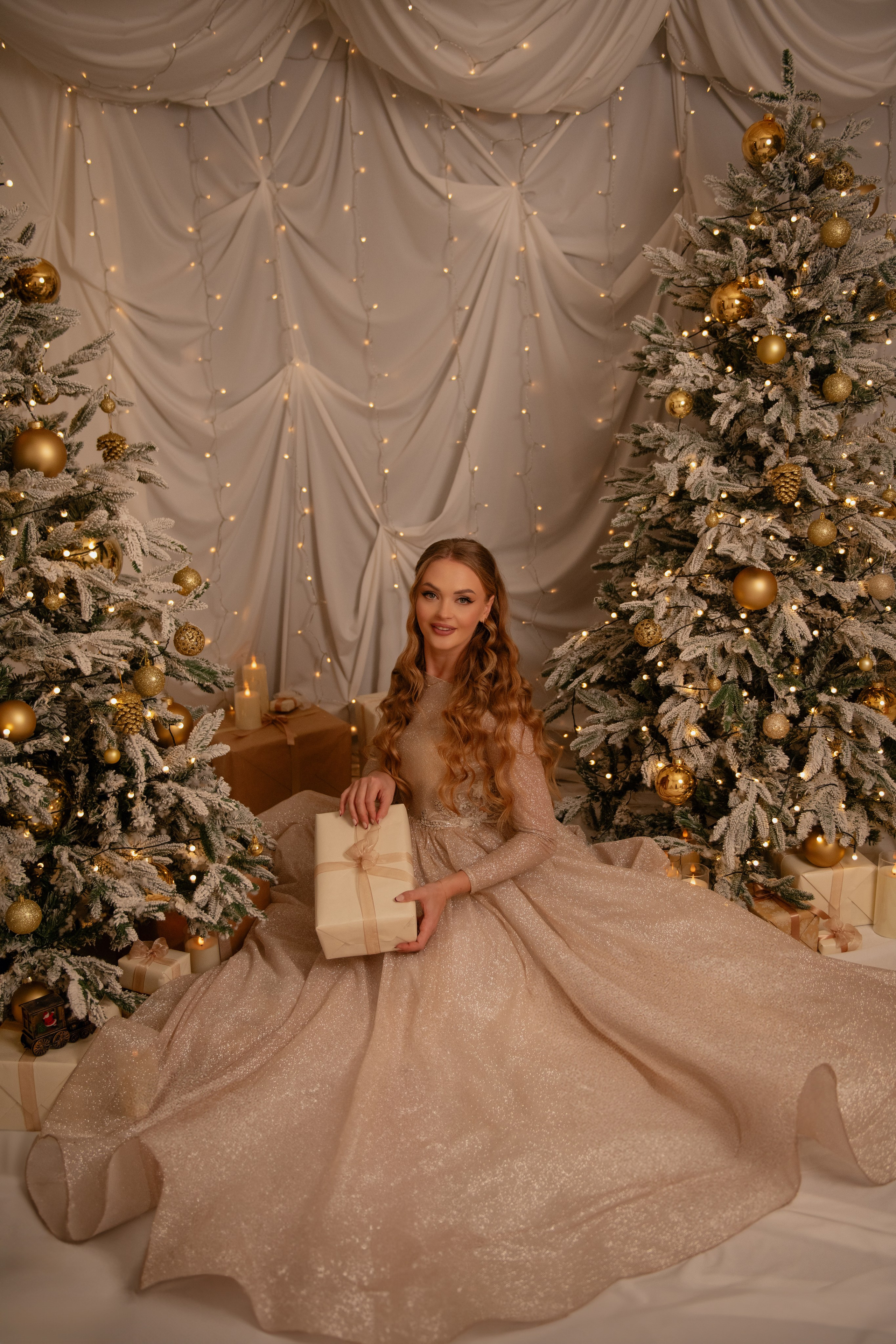 Maria & Tanya. Vánoční focení. Profesionální fotografka v Praze Anastasia Haritonova