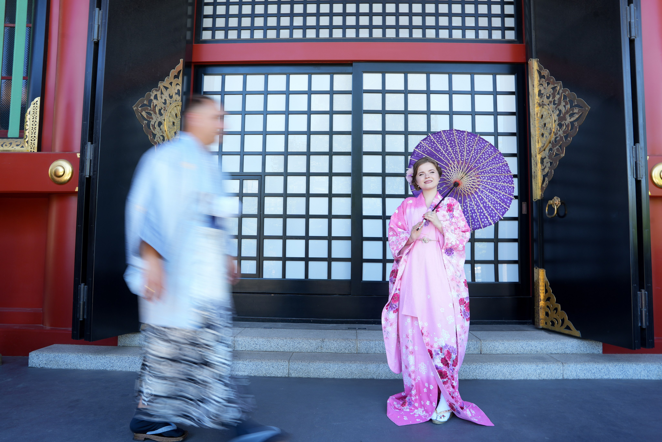 Парная съёмка в кимоно в Токио. Фотограф в Токио Япония