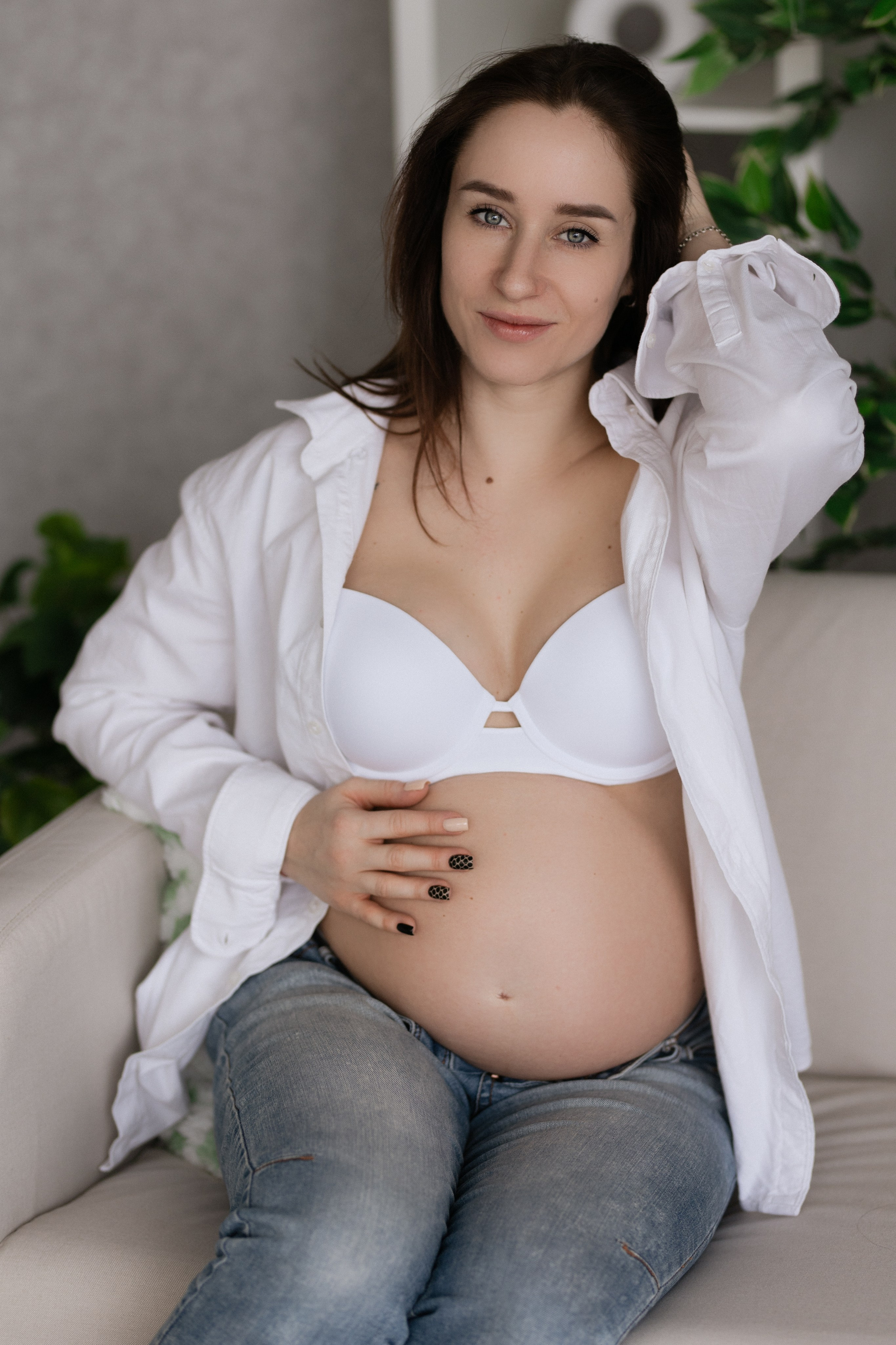 Laukimo (nėščiosios) fotosesija Marijampolėje, fotostudijoje