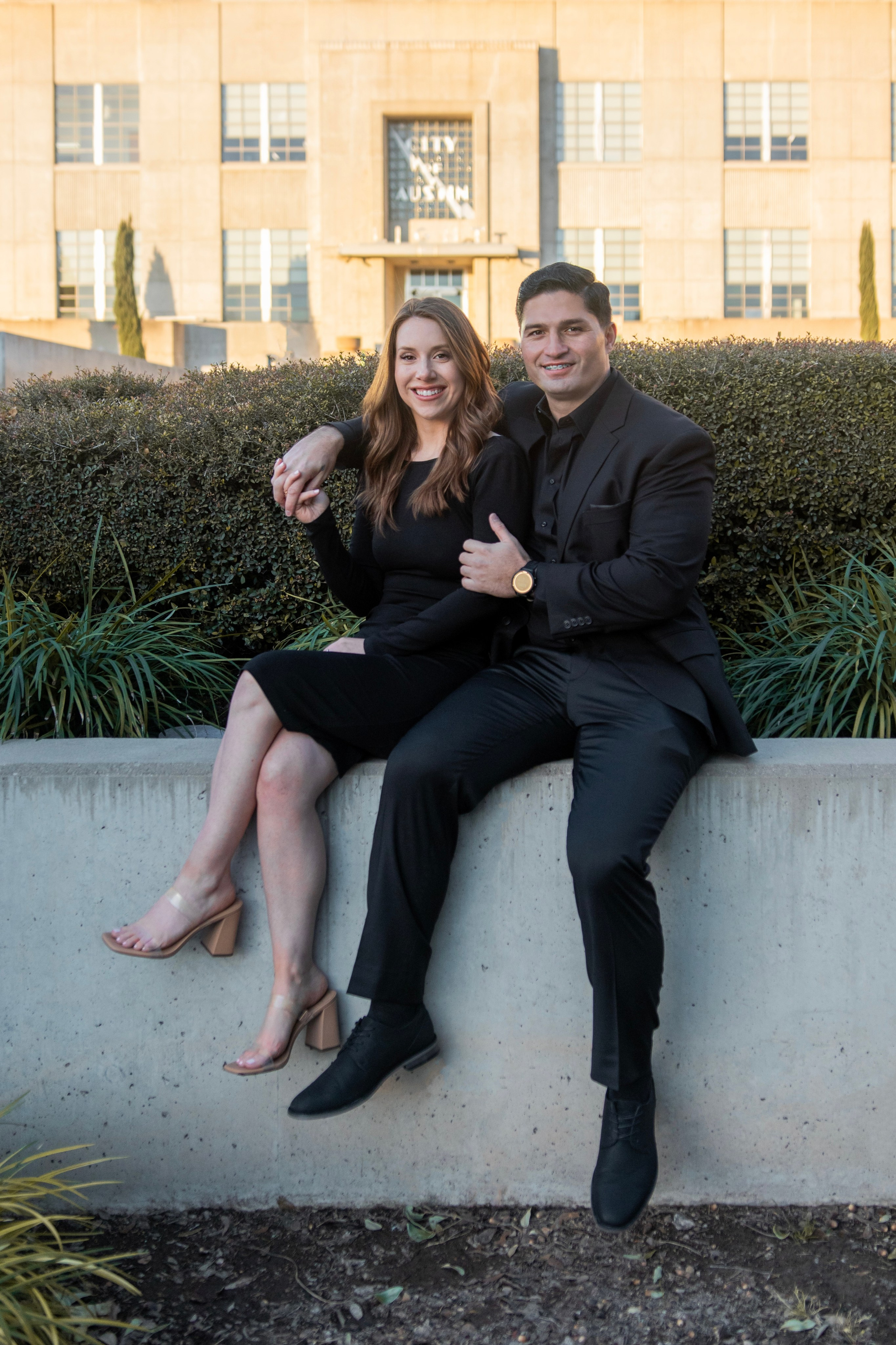 Joshua and Carrie’s couple’s photoshoot at Seaholm in Austin