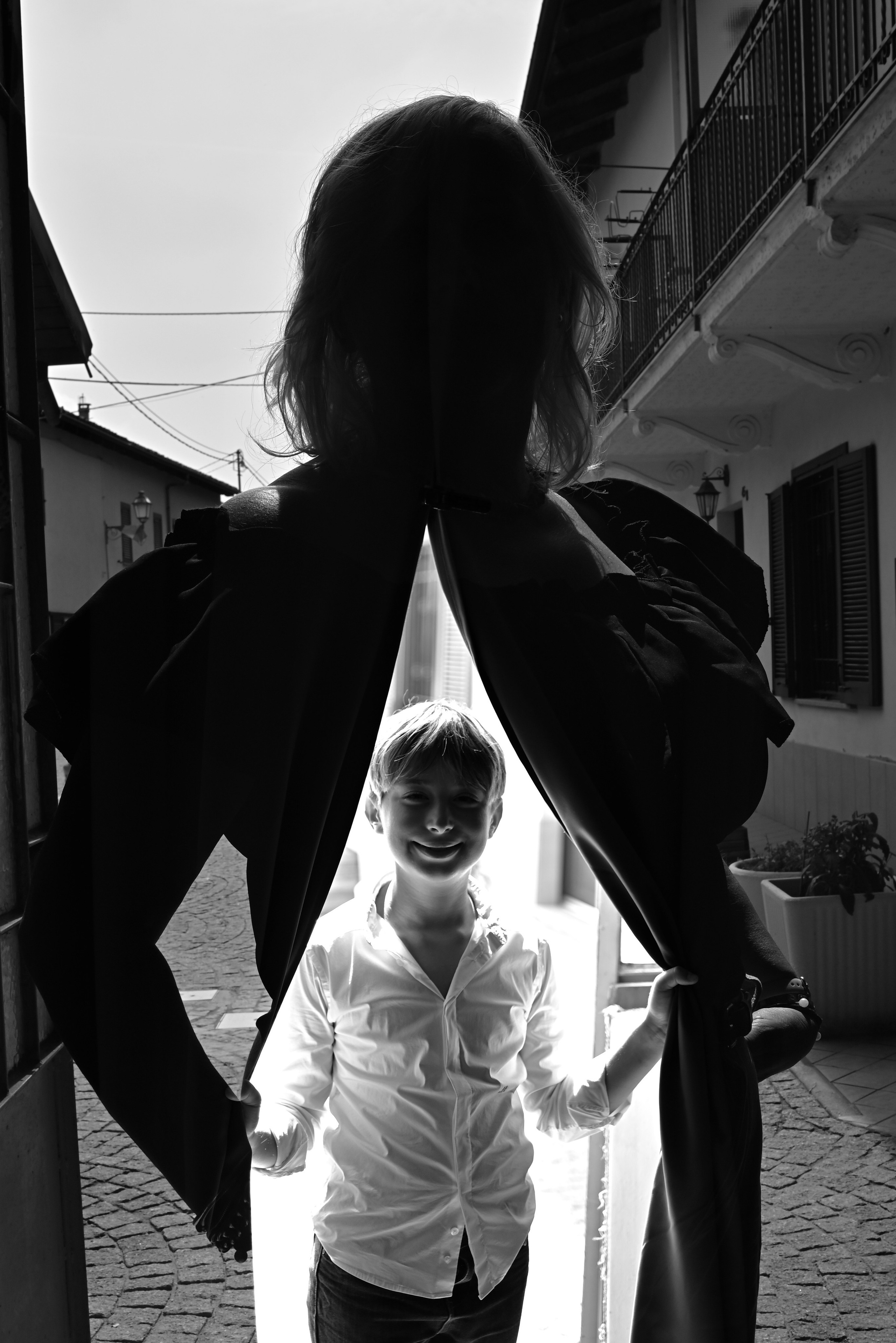 Photo Shooting in studio mother with son