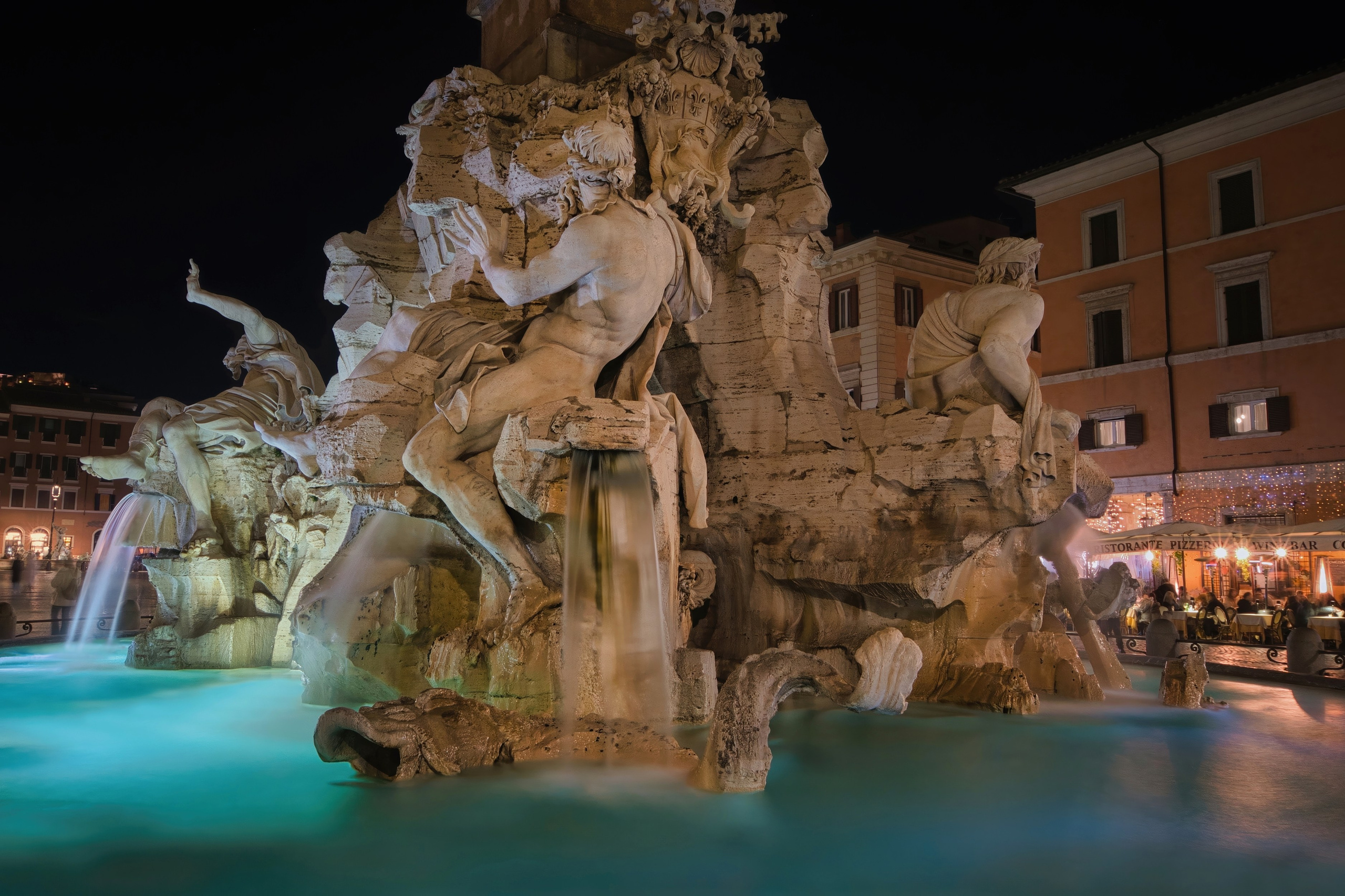Photography of Italy – Fontana dei Quattro Fiumi in Rome, photographed as part of a photography book about Rome.