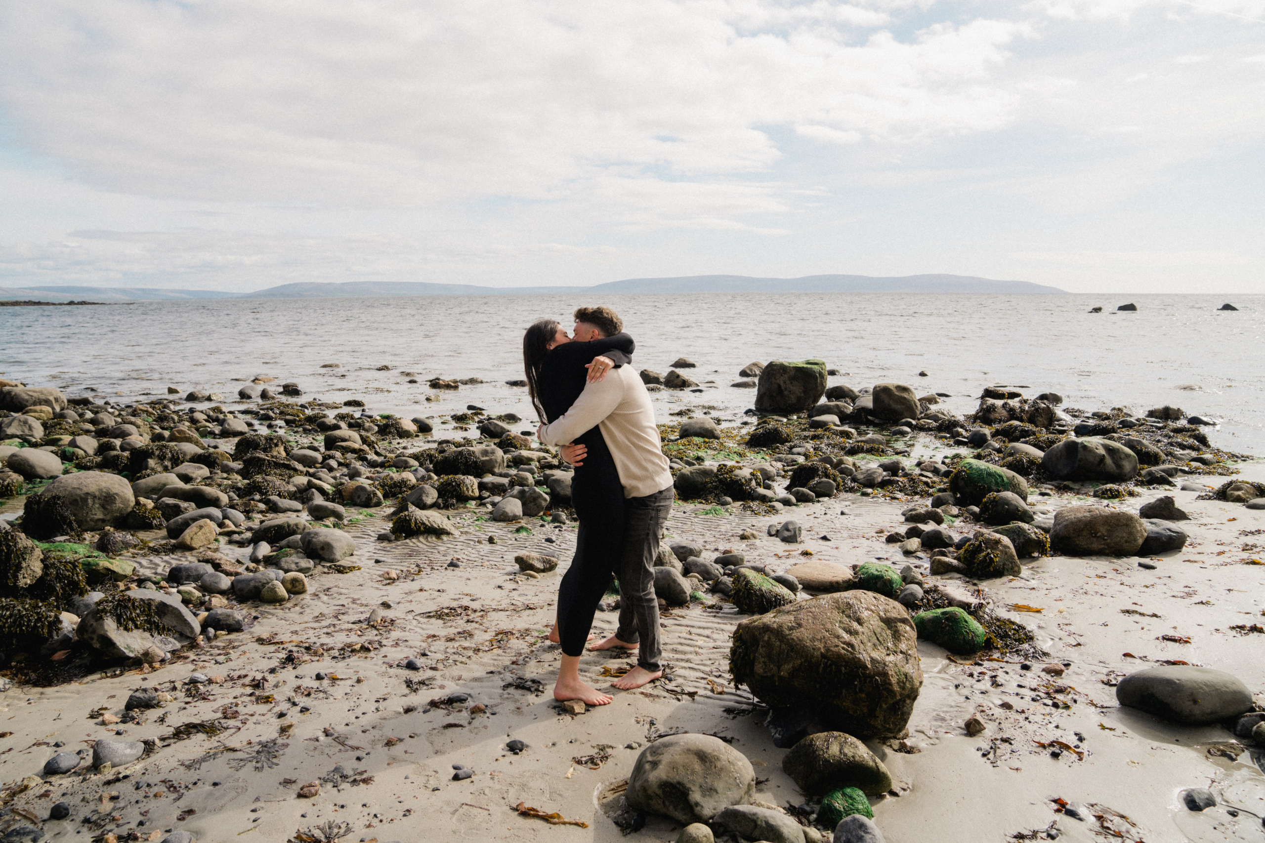 Proposal at Silverstrand Beach, co Galway. Wedding and family photographer Ireland