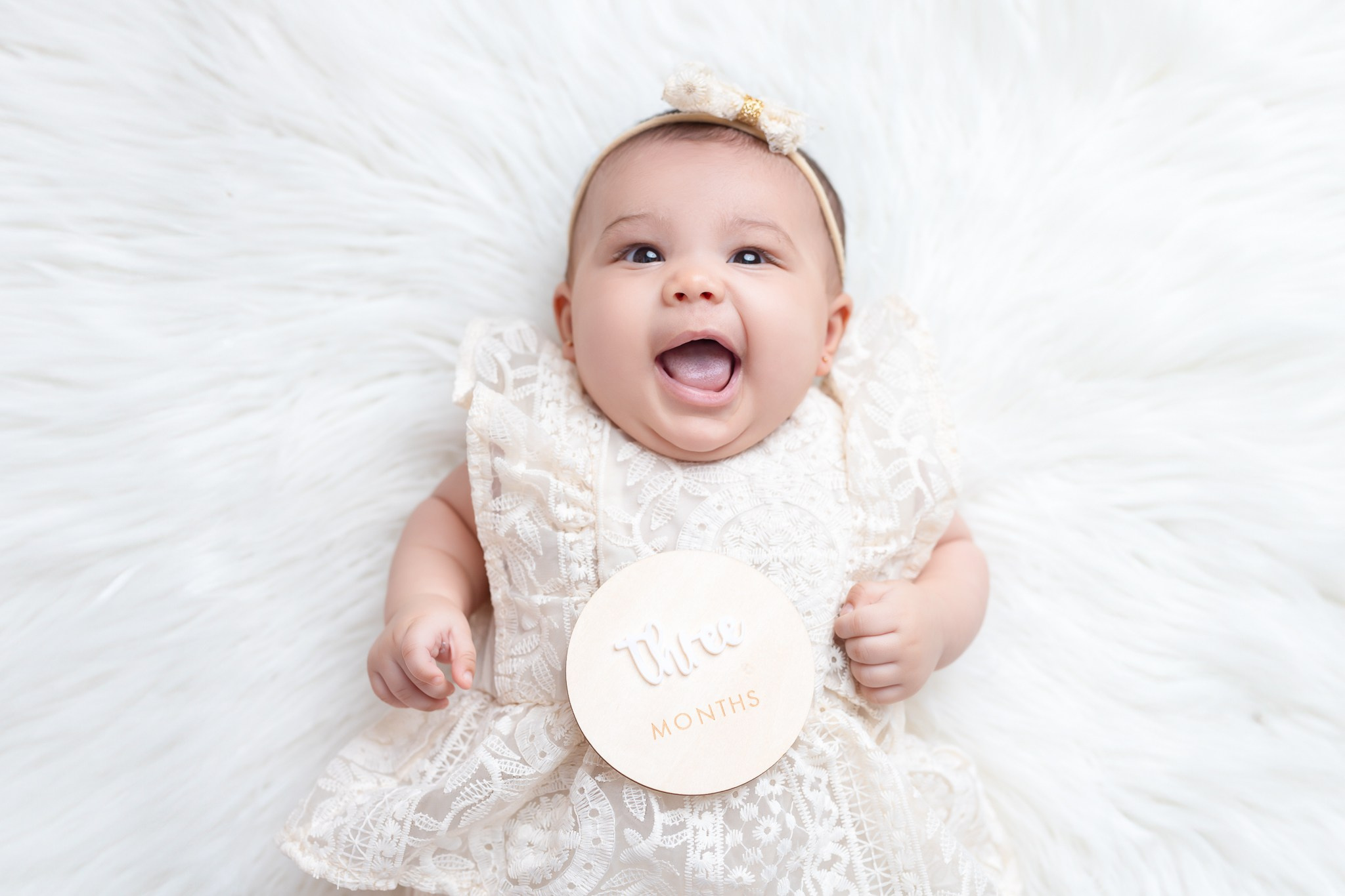Elisa 3 months old. Professional family, maternity & newborn photographer in North Charleston, SC, creating timeless portraits