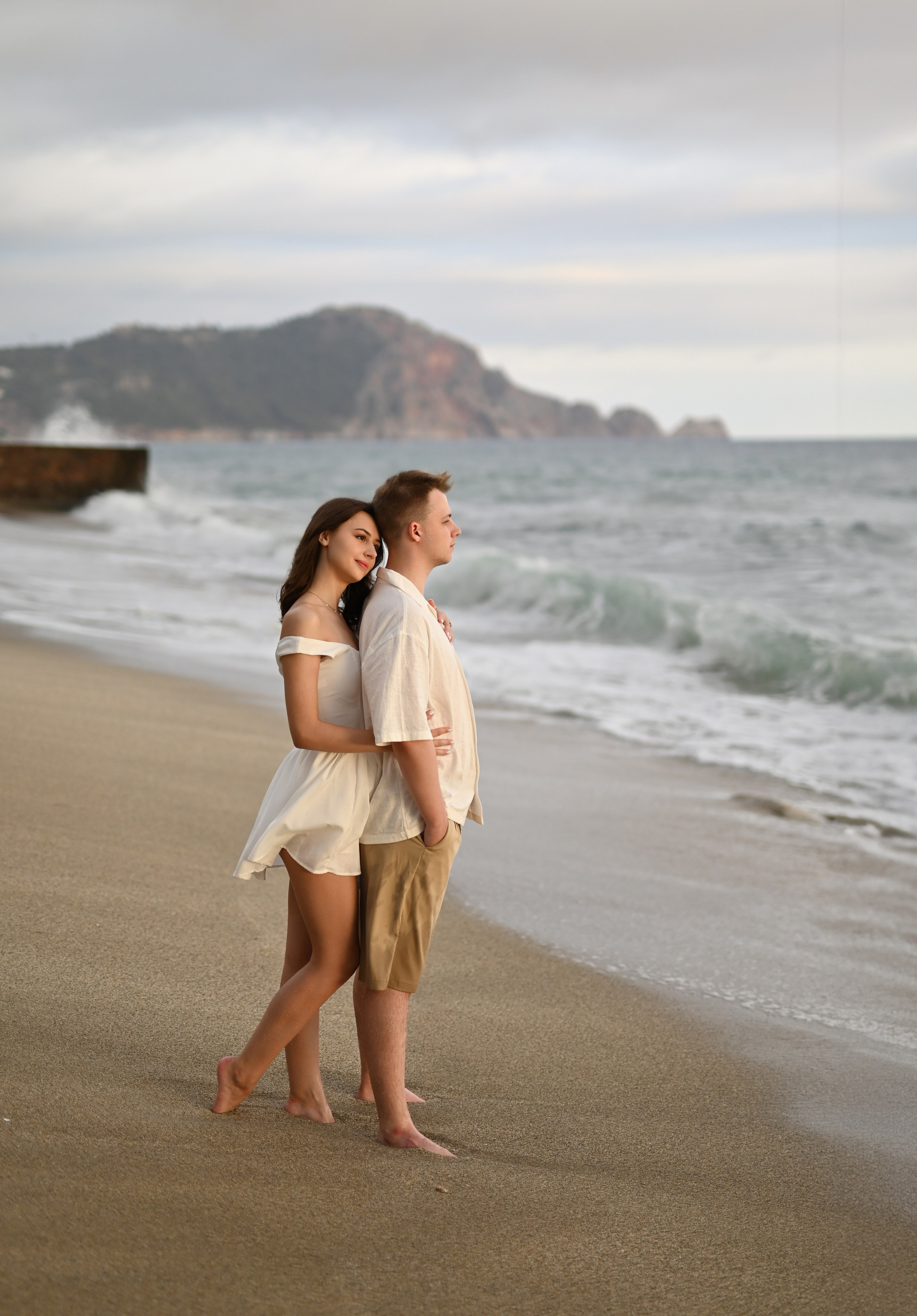 Love story на пляже Клеопатра. Фотограф в Алании (Аланье), Сиде, Манавгате. Турция