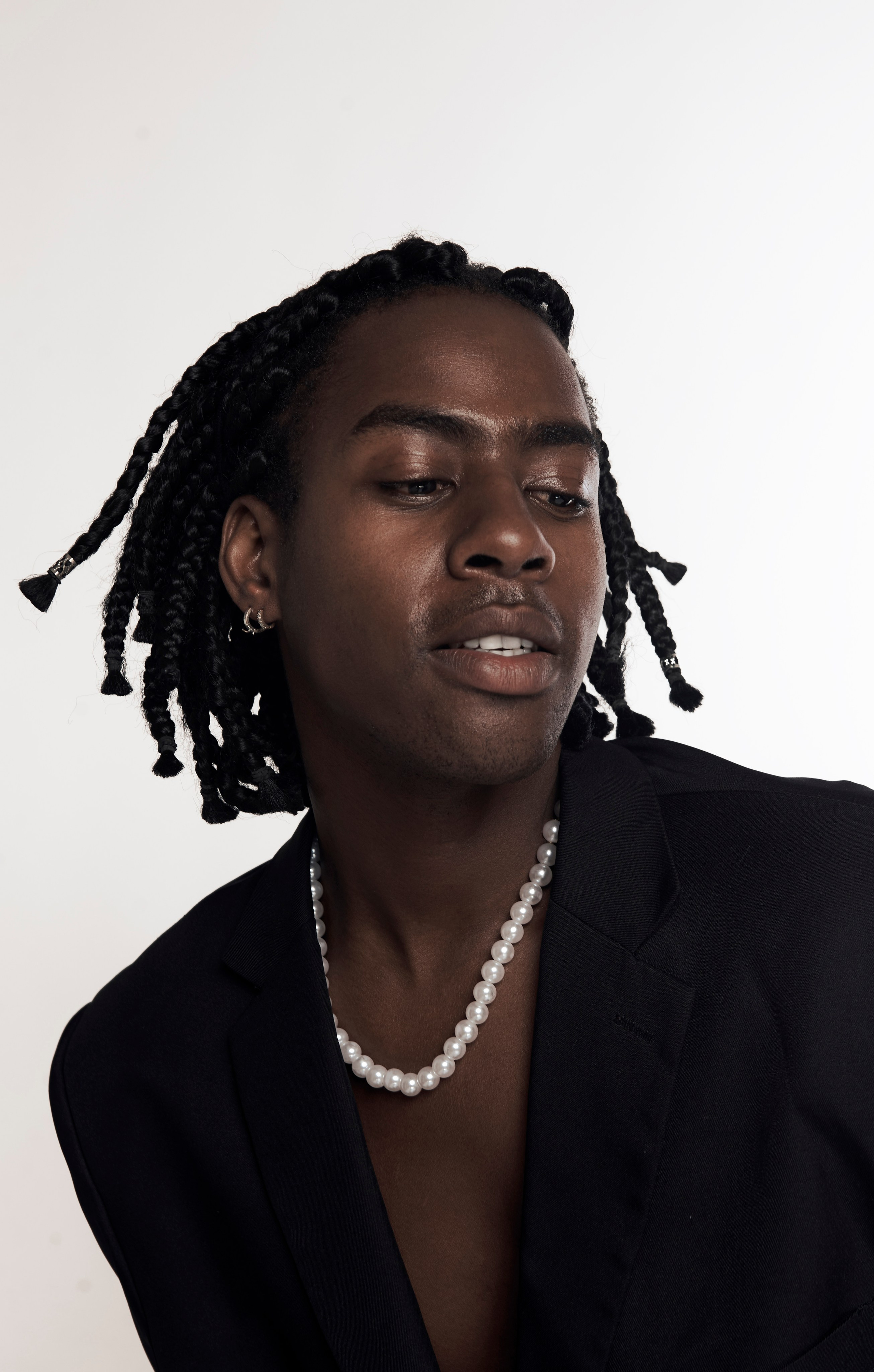 Close-up of a confident singer — fashion shoot in Los Angeles