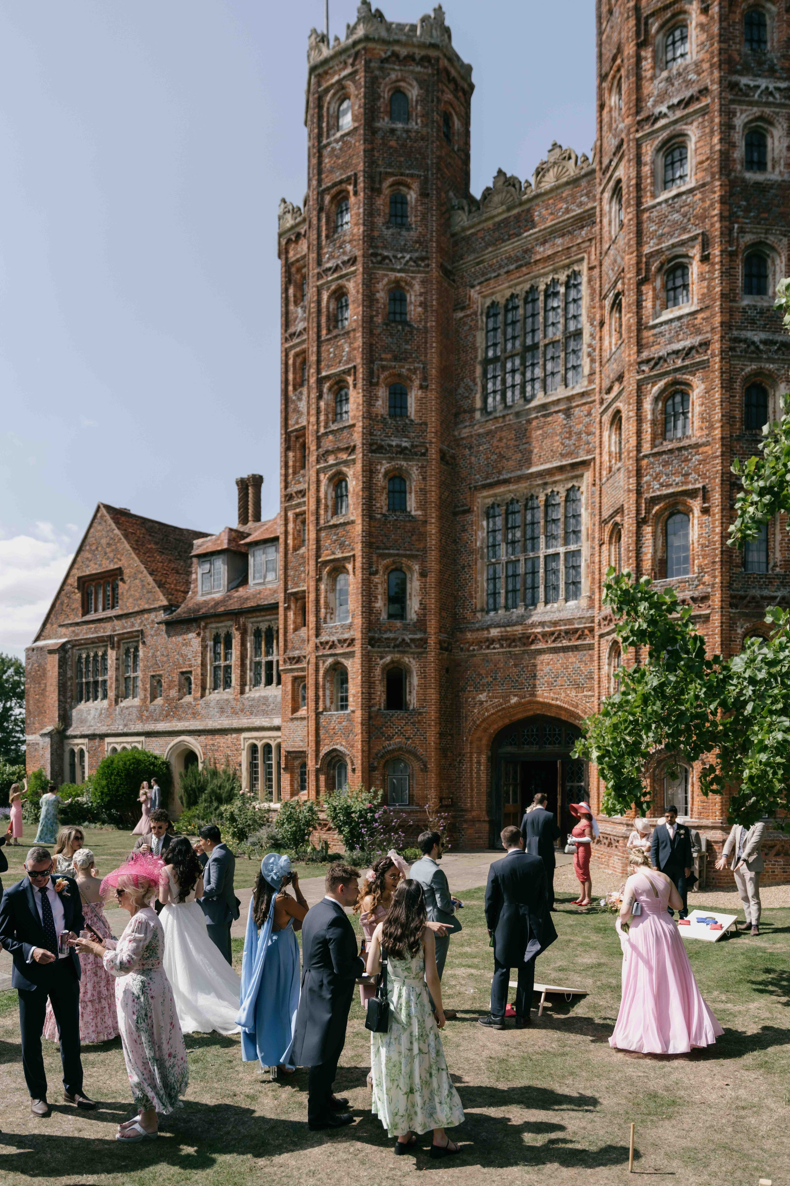     Layer Marney Tower gardens and grounds summer wedding England