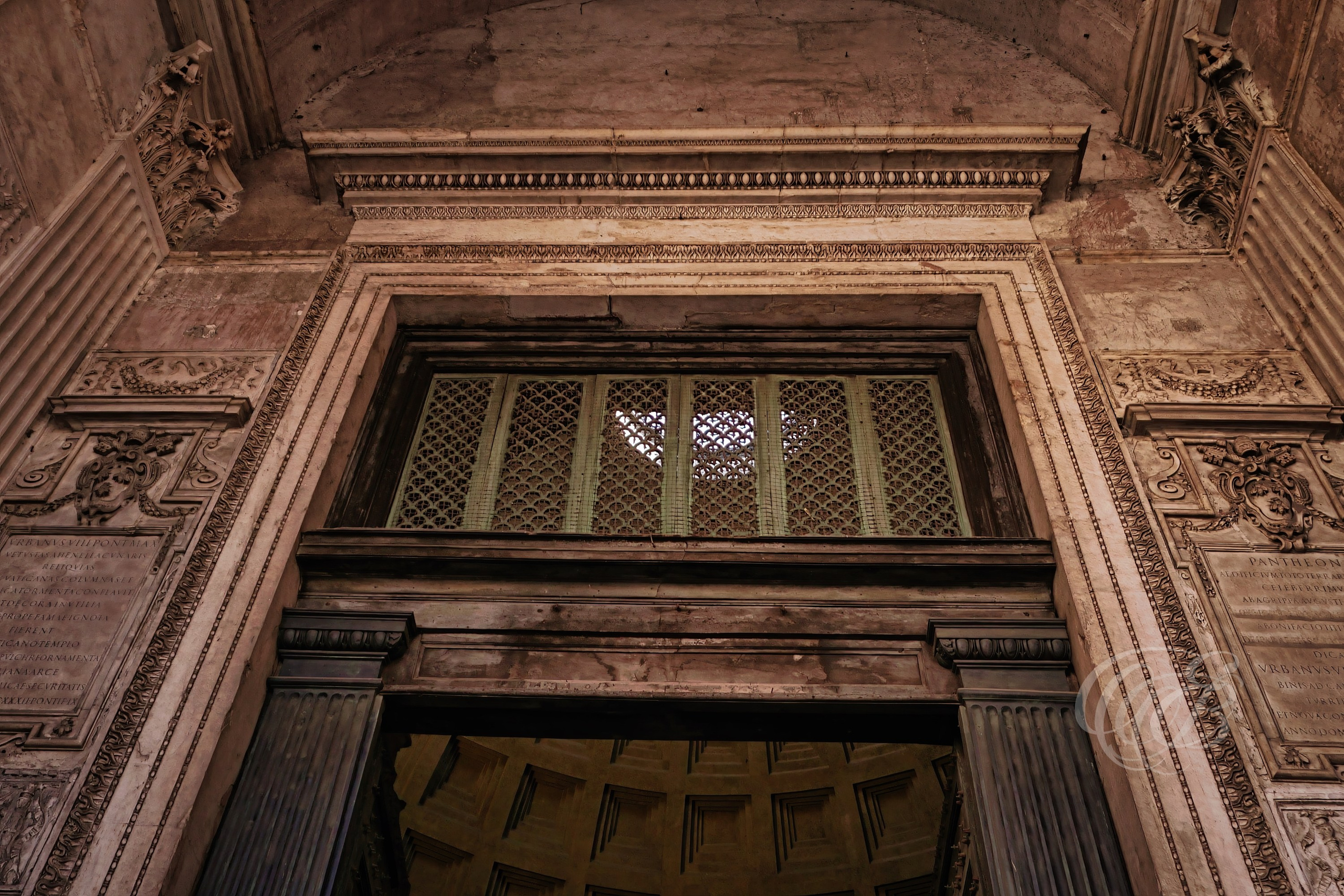 Rome Italy — The Pantheon Main Entrance — Eduardo Bartoli Fine Art Photography — Photograph of the main entrance and portico of the Pantheon in Rome, Italy — photography by Eduardo Bartoli.