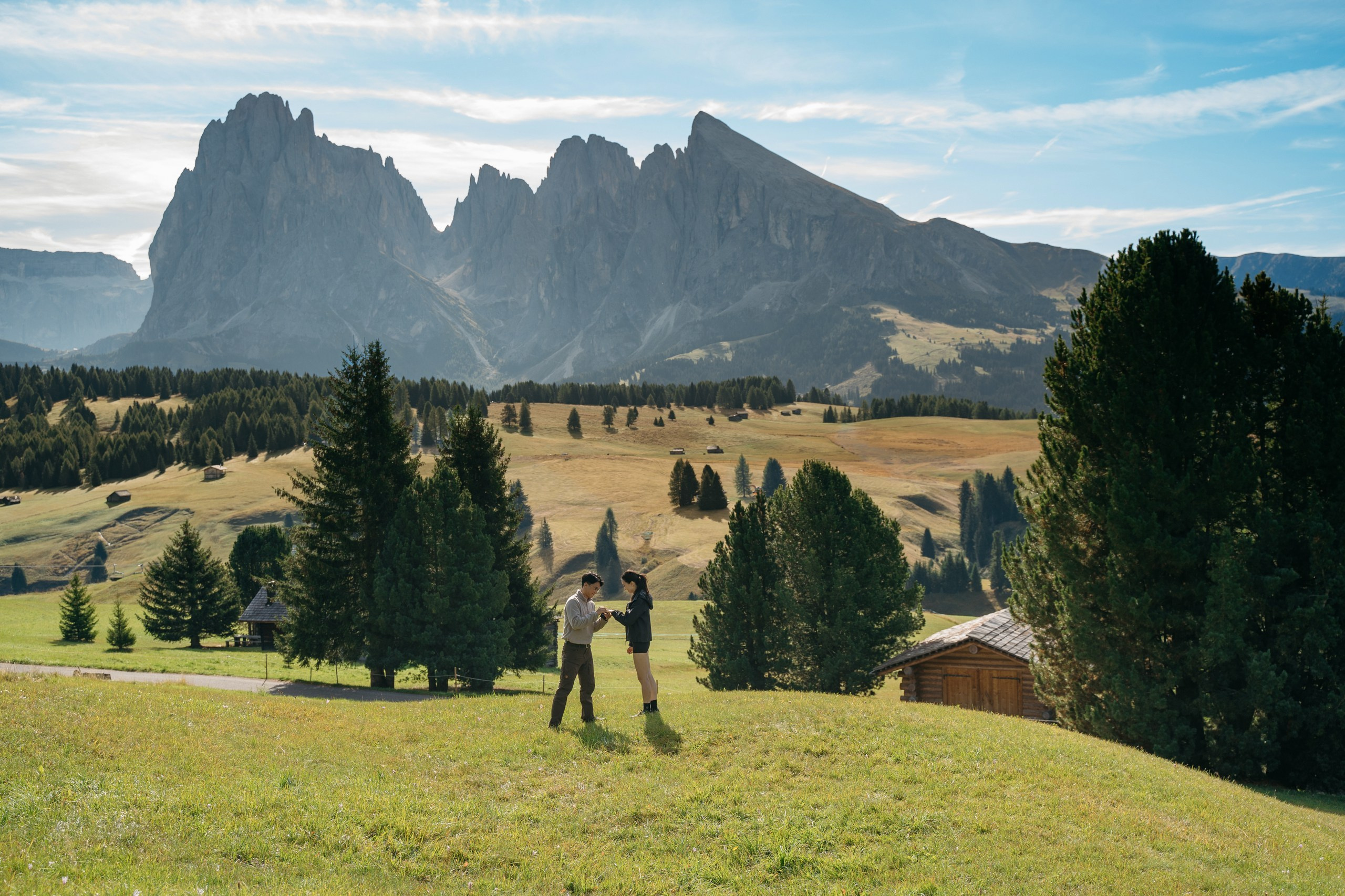 B & A (Alpe di Siusi, Dolomites, Italy). Marriage Proposal Photographer in Verona, Lake Garda and Dolomites| Diana Fedrigo