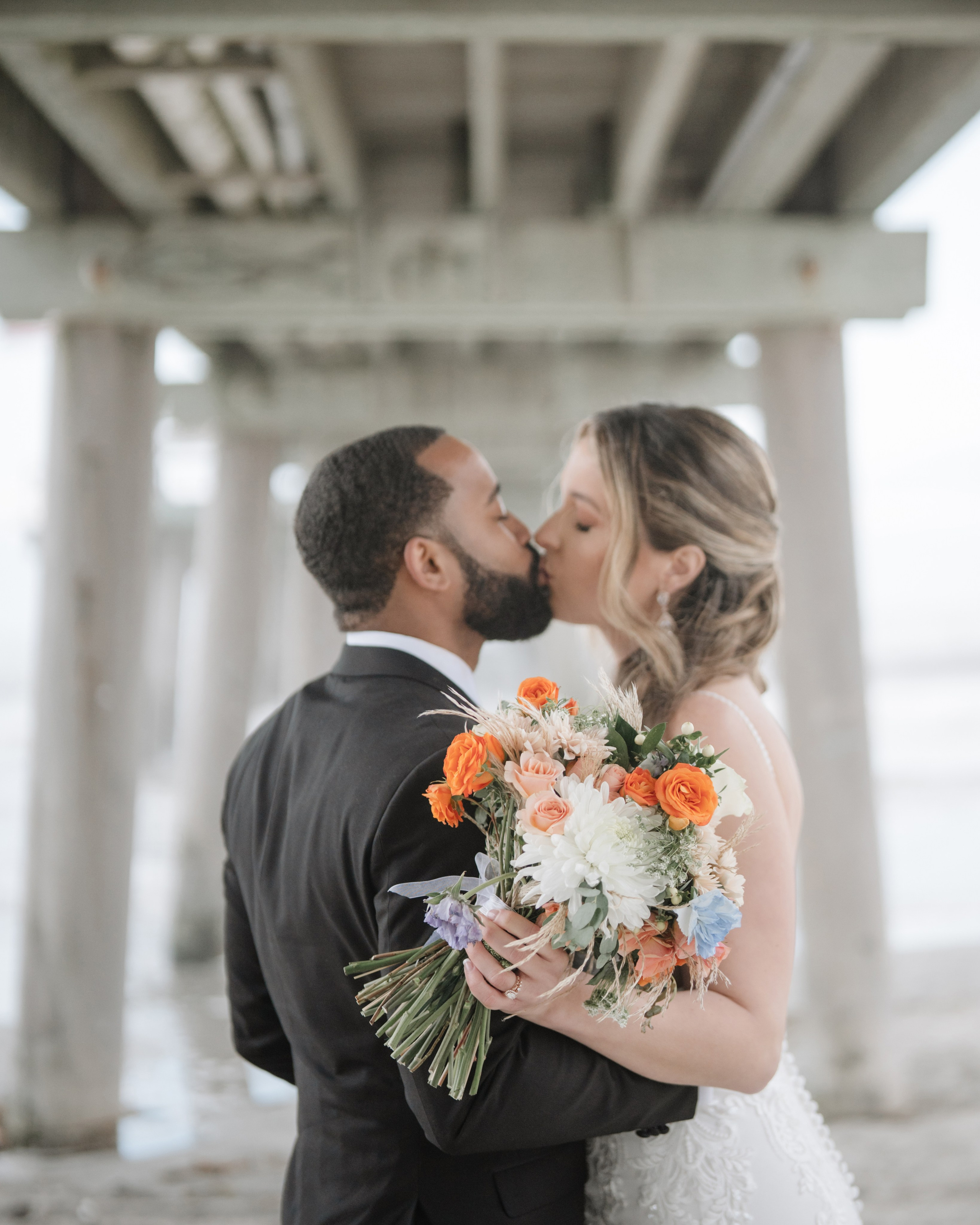 Wedding walk on the beach. Portrait and wedding photographer in New York
