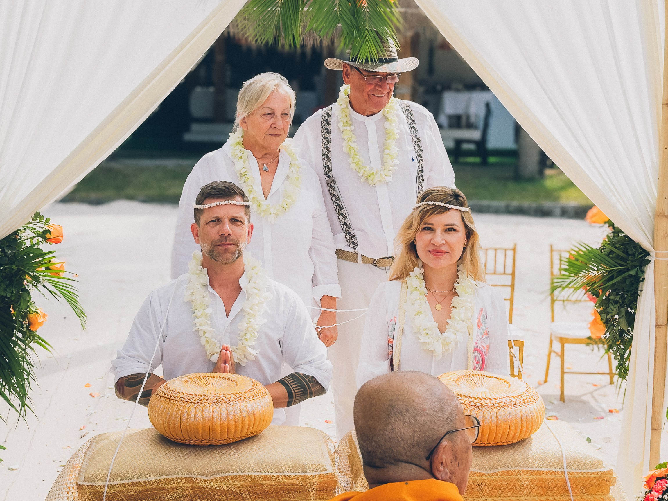Lucie and Daniel. Buddhist blessing wedding Ceremony on Koh Samui, Thailand
