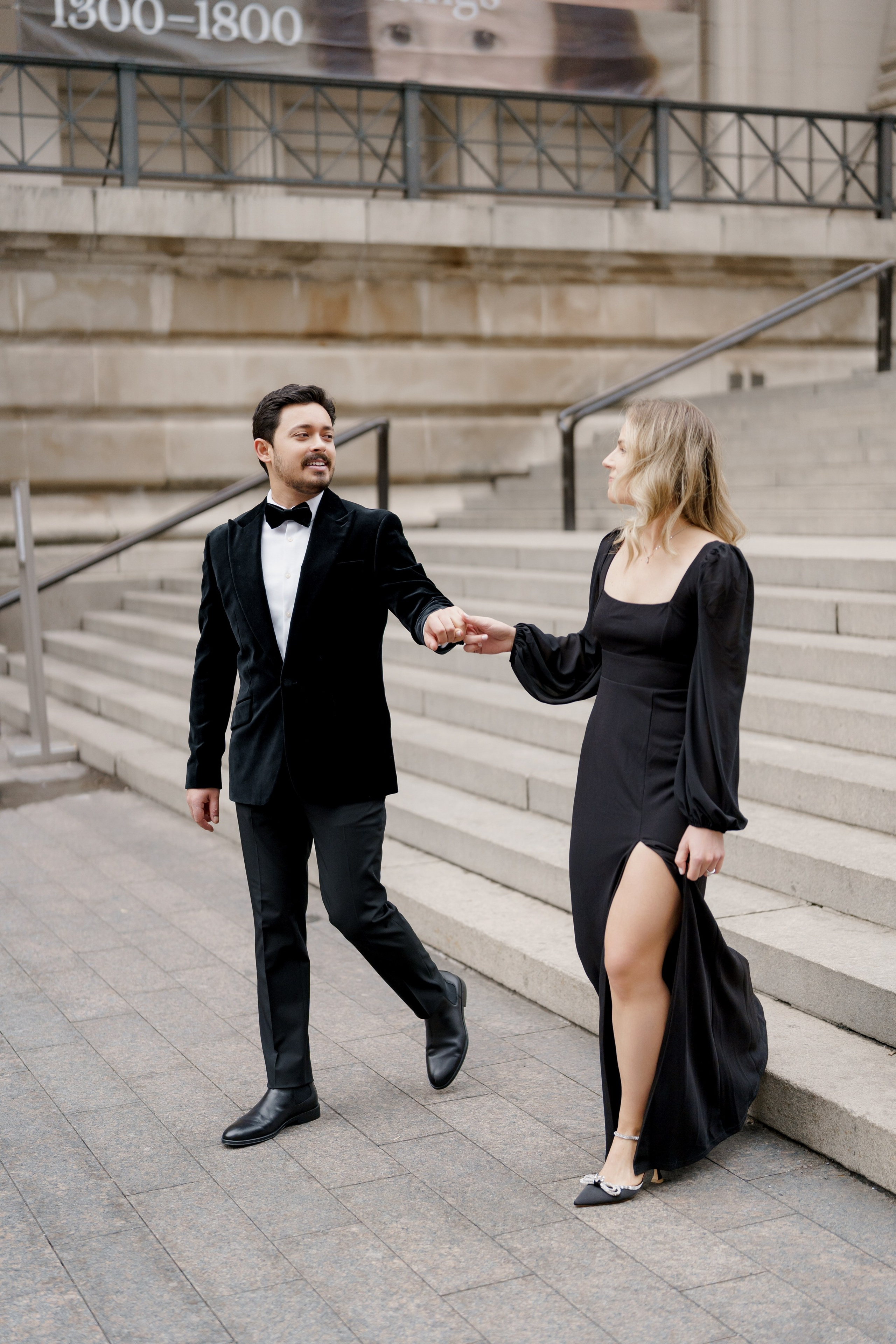 Caroline and Brendan’s Museum MET and Library Engagement Shoot. Wedding photographer and videographer New York | New Jersey