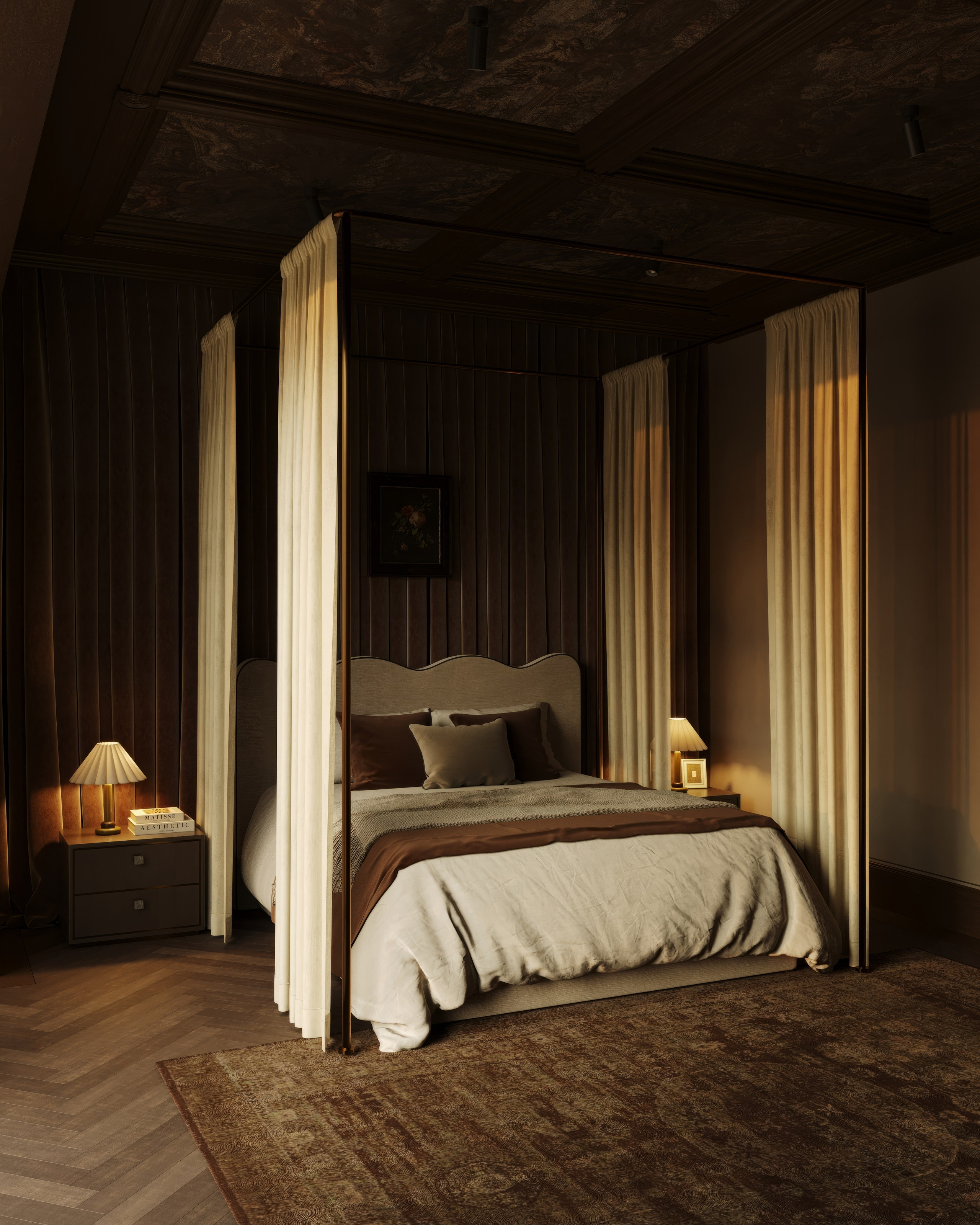 [AS] Dark Elegance Bedroom. Anastasia Sorochin| 3d Visualization