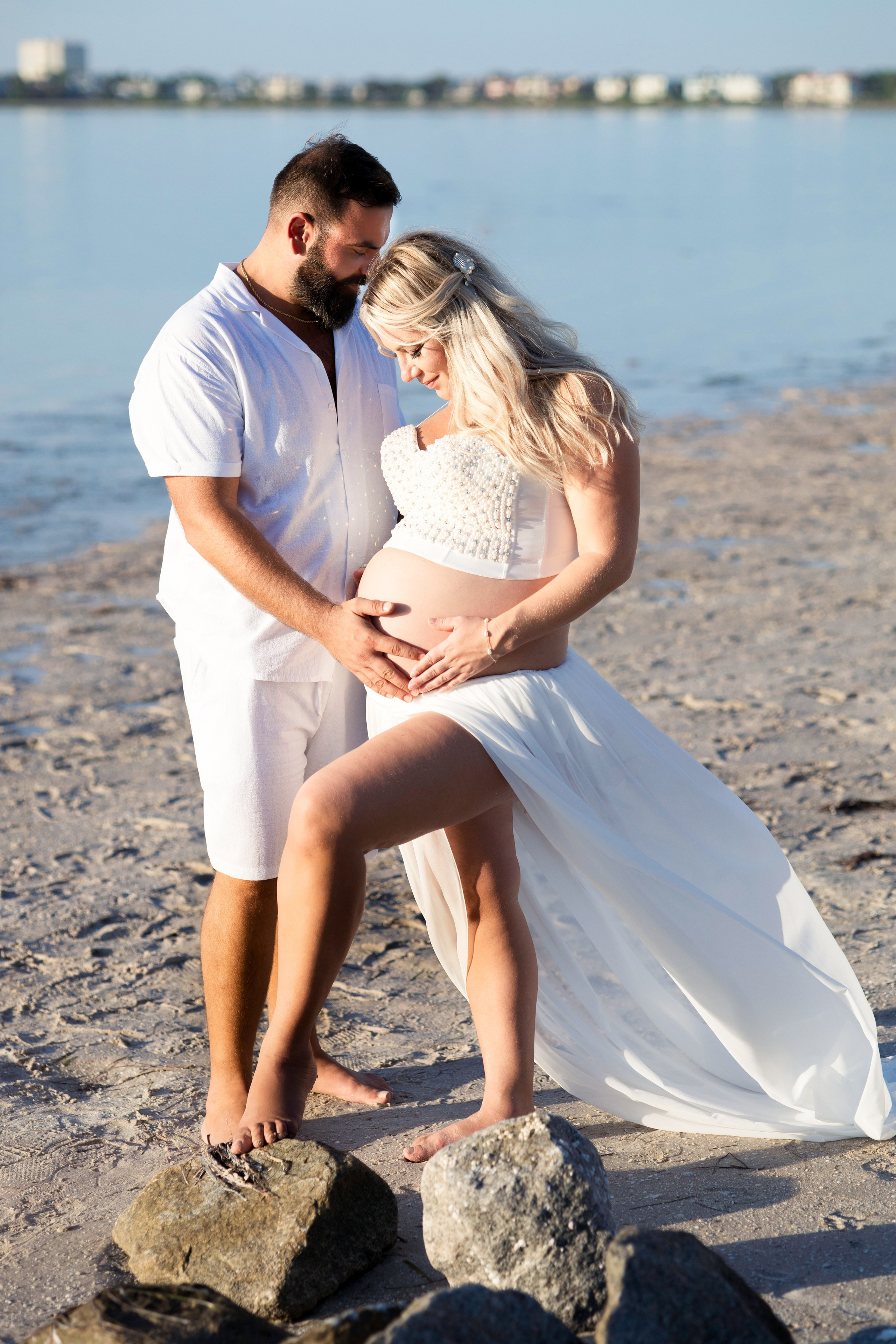 MATERNITY photo shoot on the beach sunset photo shoot session