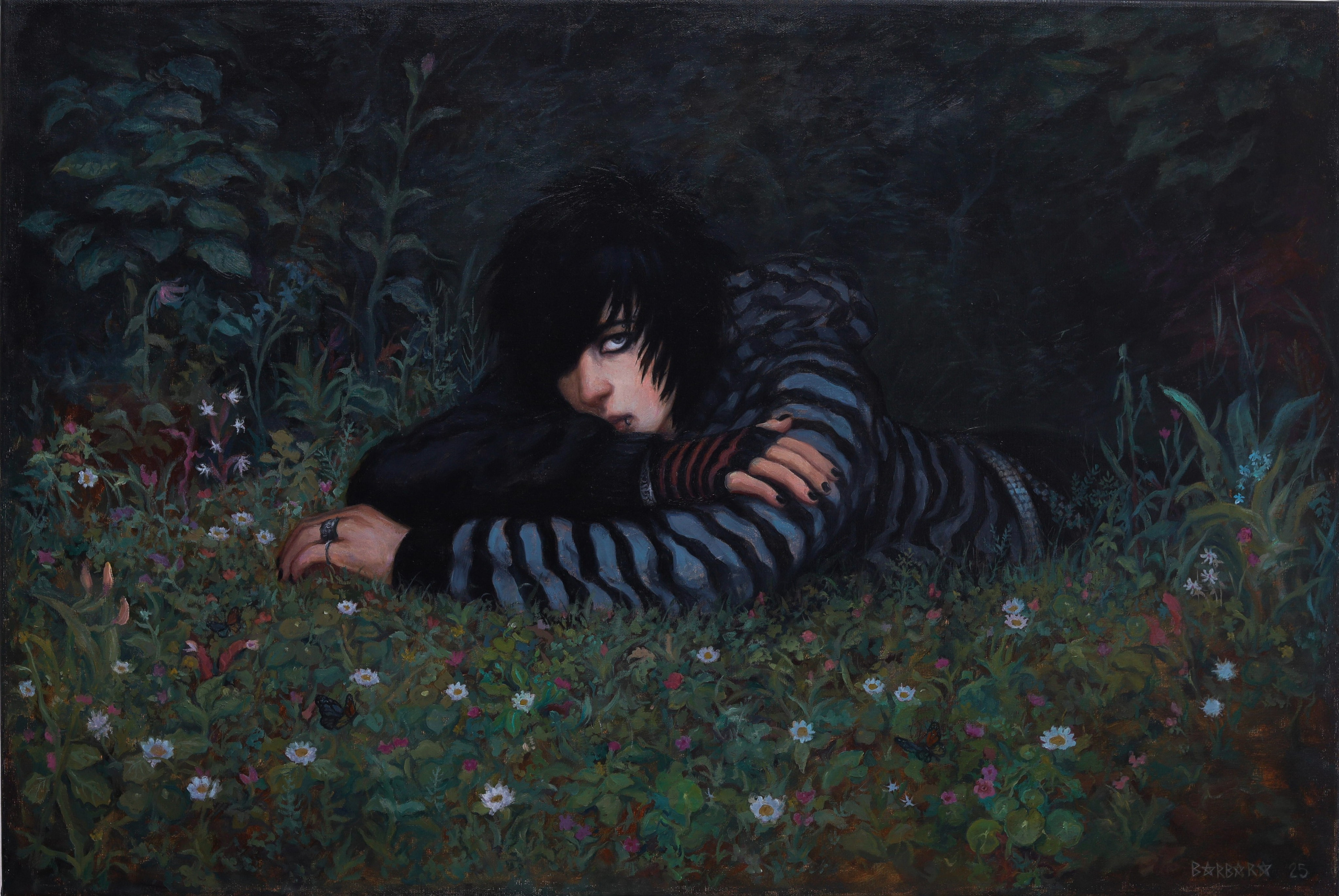 Go Touch Grass! , oil on canvas, Barbara Cabral. Barbara Cabral
