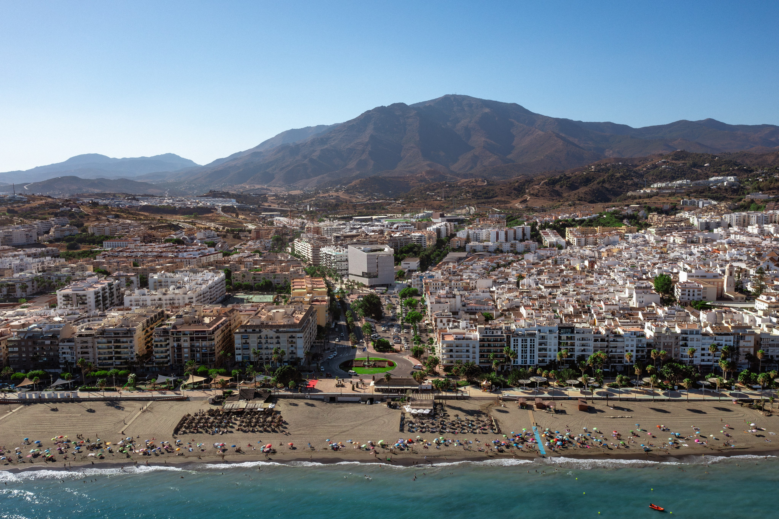 Estepona coastline and residential areas captured from above by aerial photographer