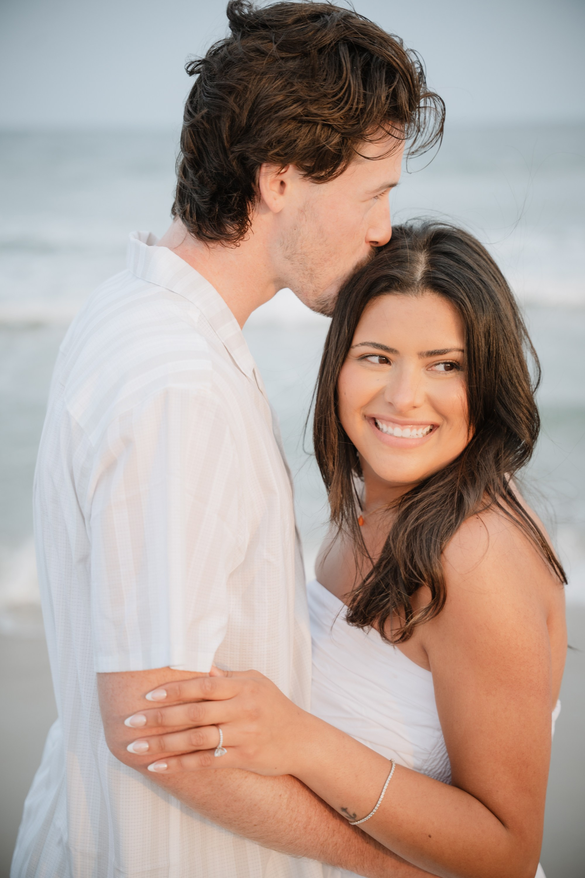 Engagement photoshoot on the Atlantic City beach. Portrait and wedding photographer in New York