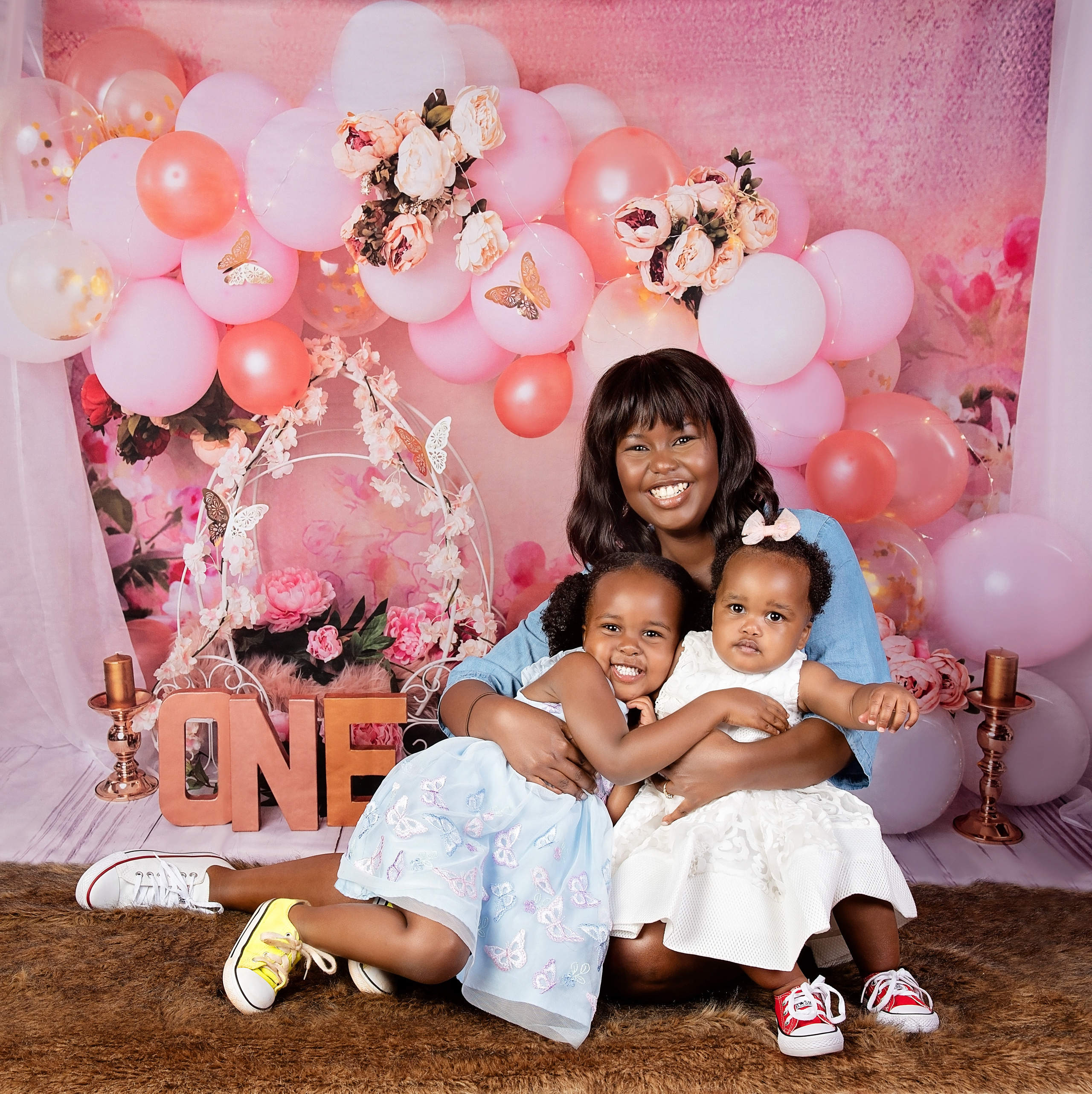 Beautiful black African family mother sister one year birthday photo shoot Nairobi Kisumu Kenya