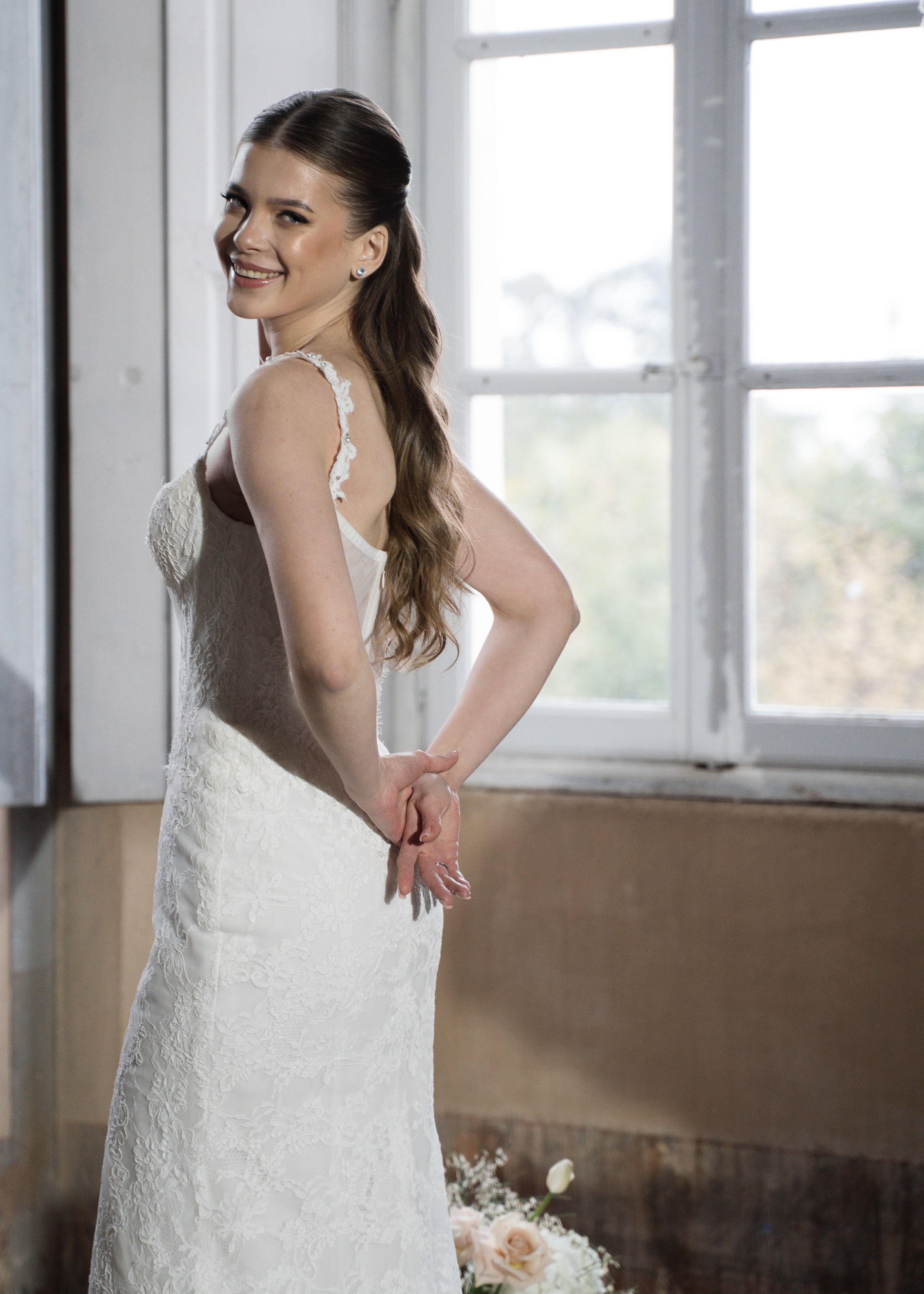 Elegant bridal beauty look created for a wedding in Italy