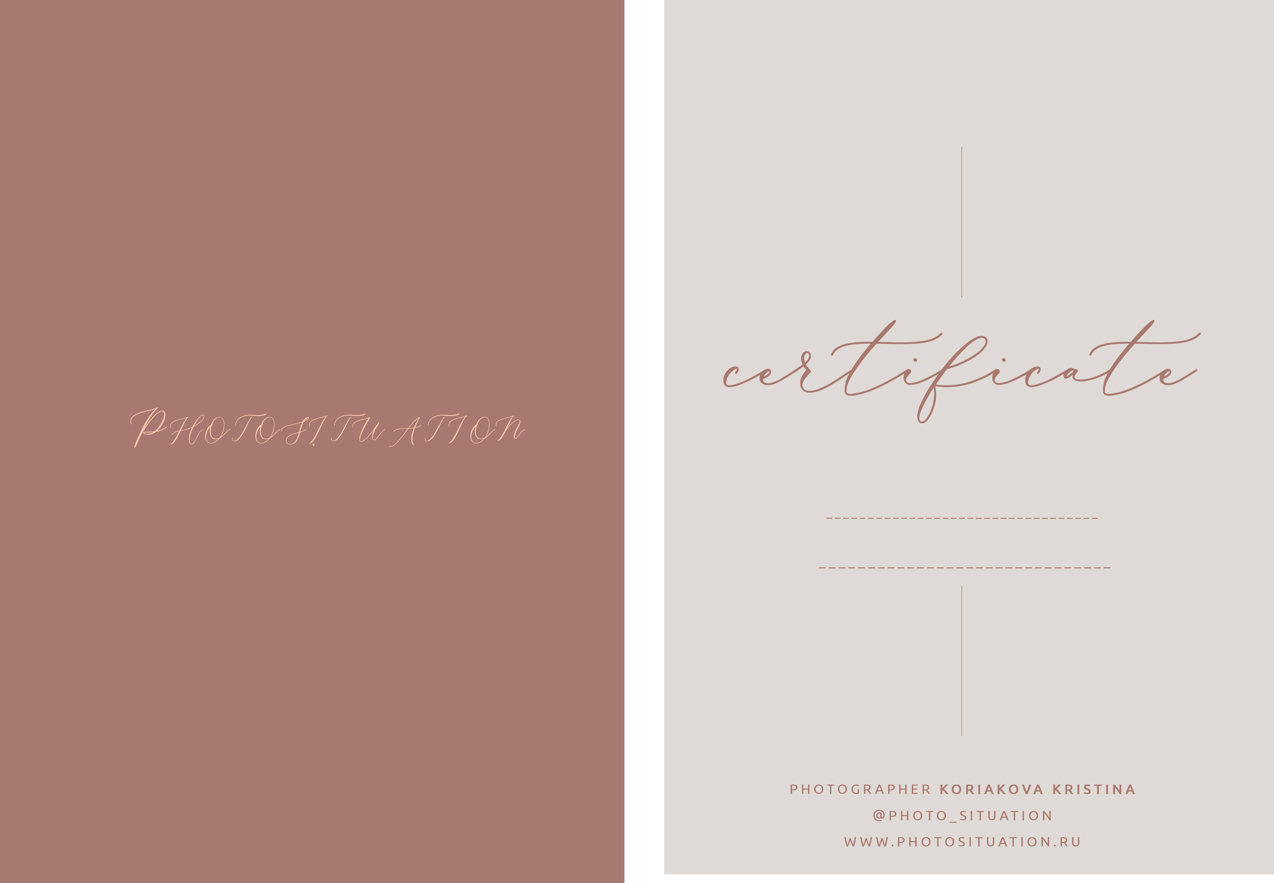 Certificates. Portrait photographer in Argentina