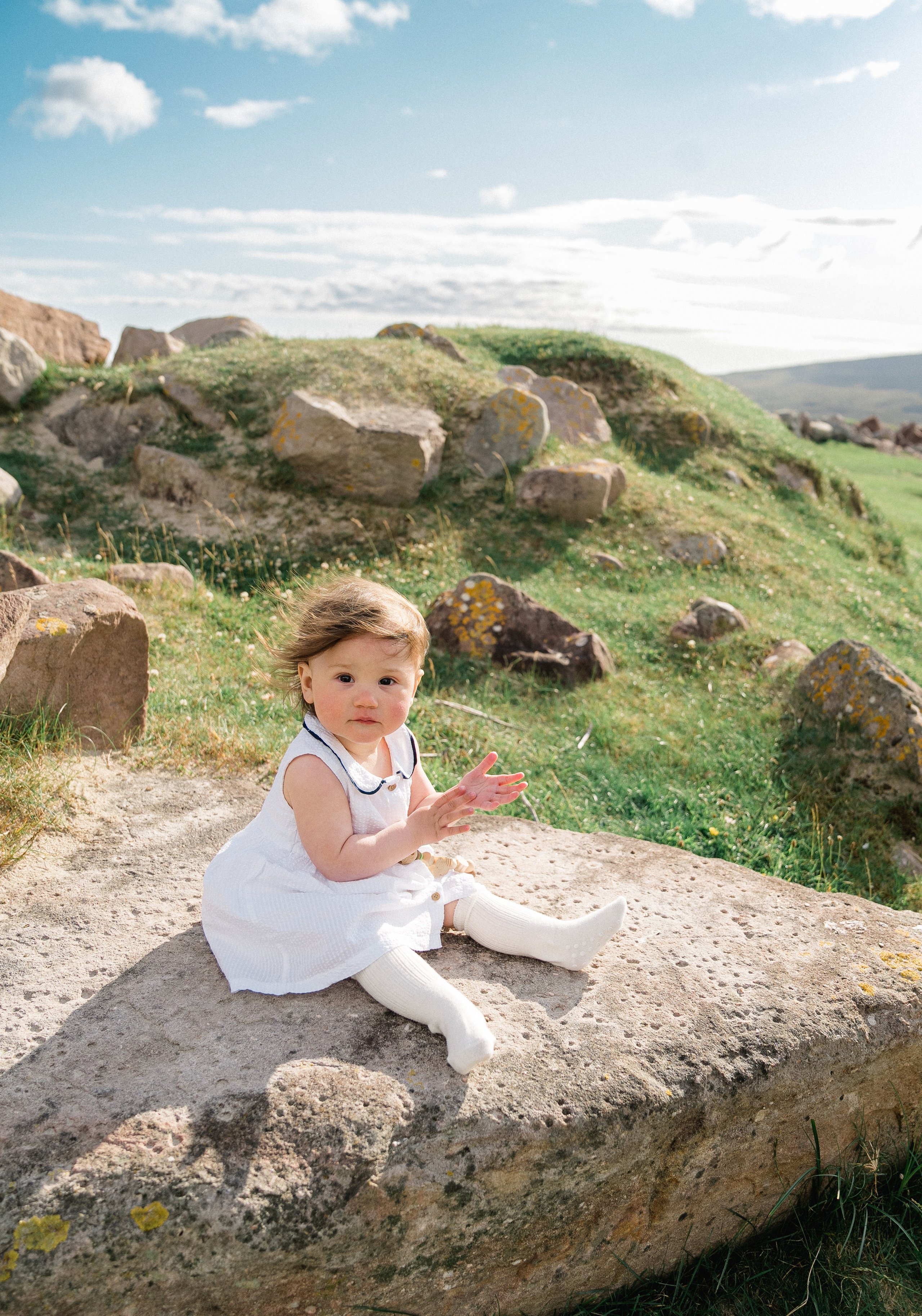 Darya and Mia at the ocean. Wedding and family photographer Ireland