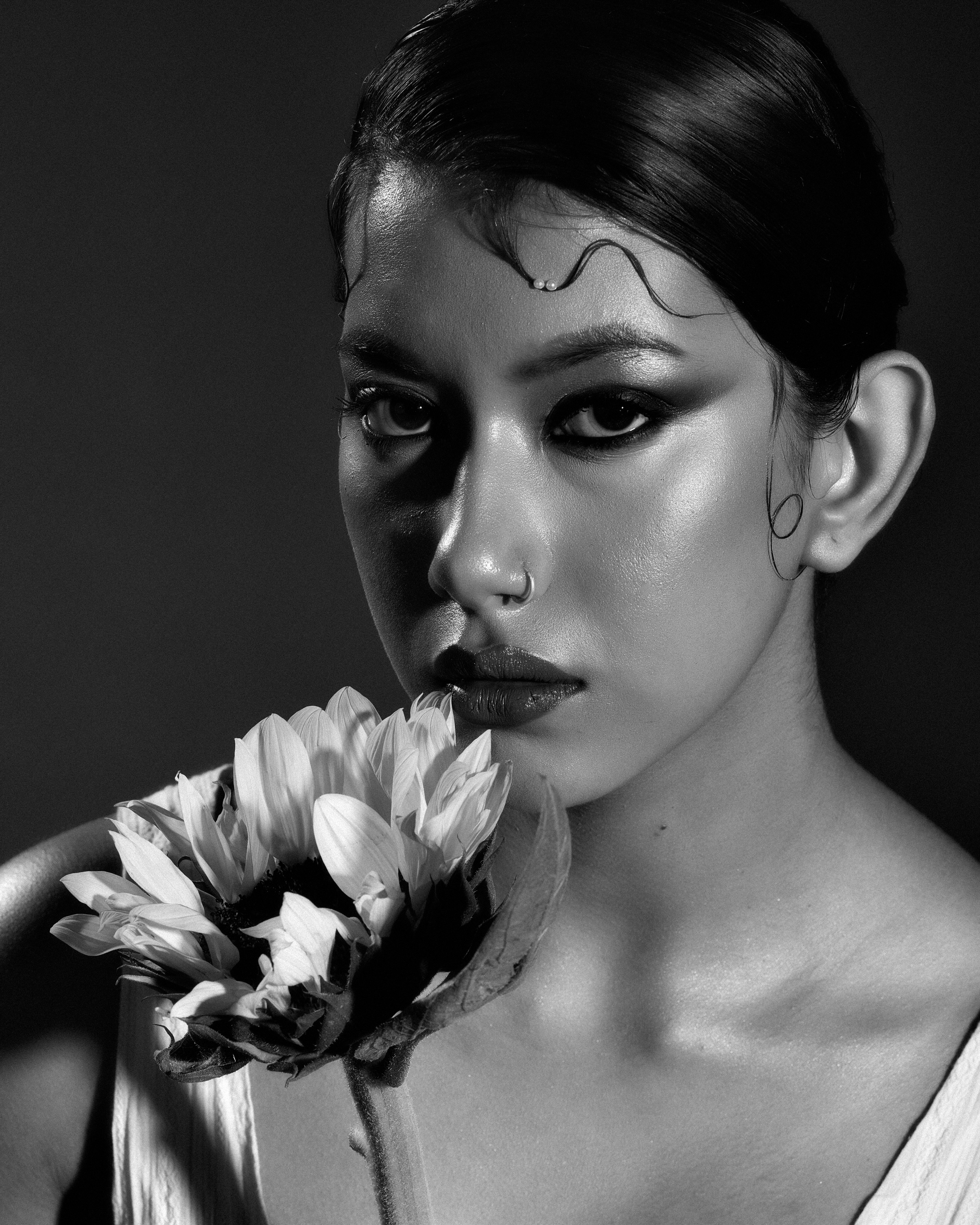 Black and White Fashion Portrait in Chennai