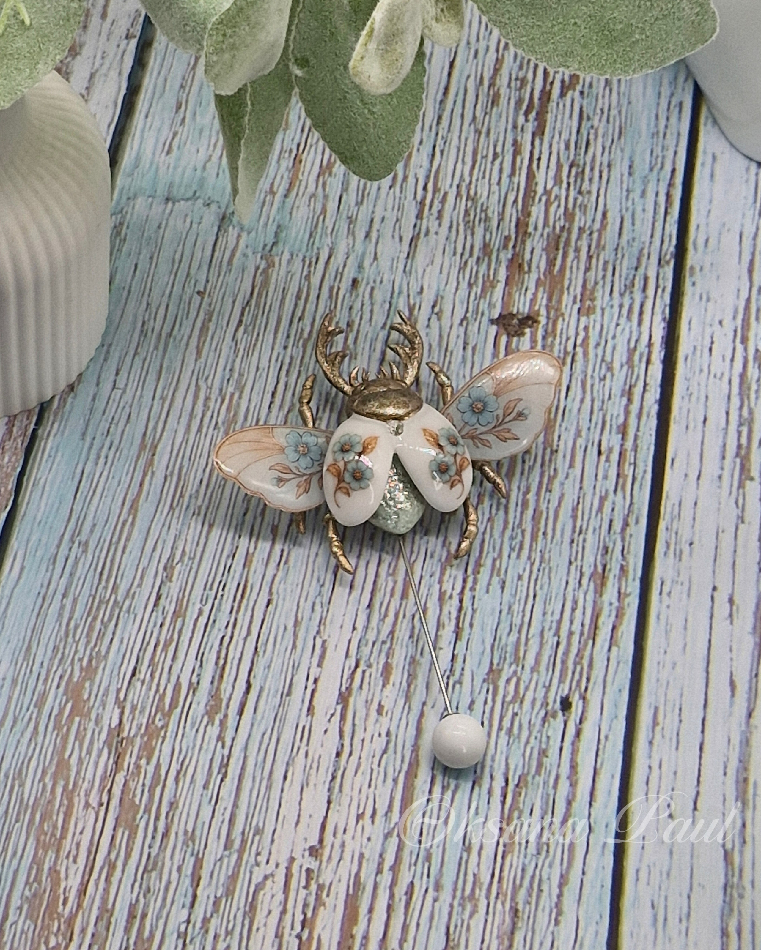 Броши-жуки / Insekten-Broschen ➜. Oksana Paul-Gardinen-Design Oksana Paul ✧ Art of Gardinen & Textile Design ✧ Polymer Clay Art & Handmade Creatures