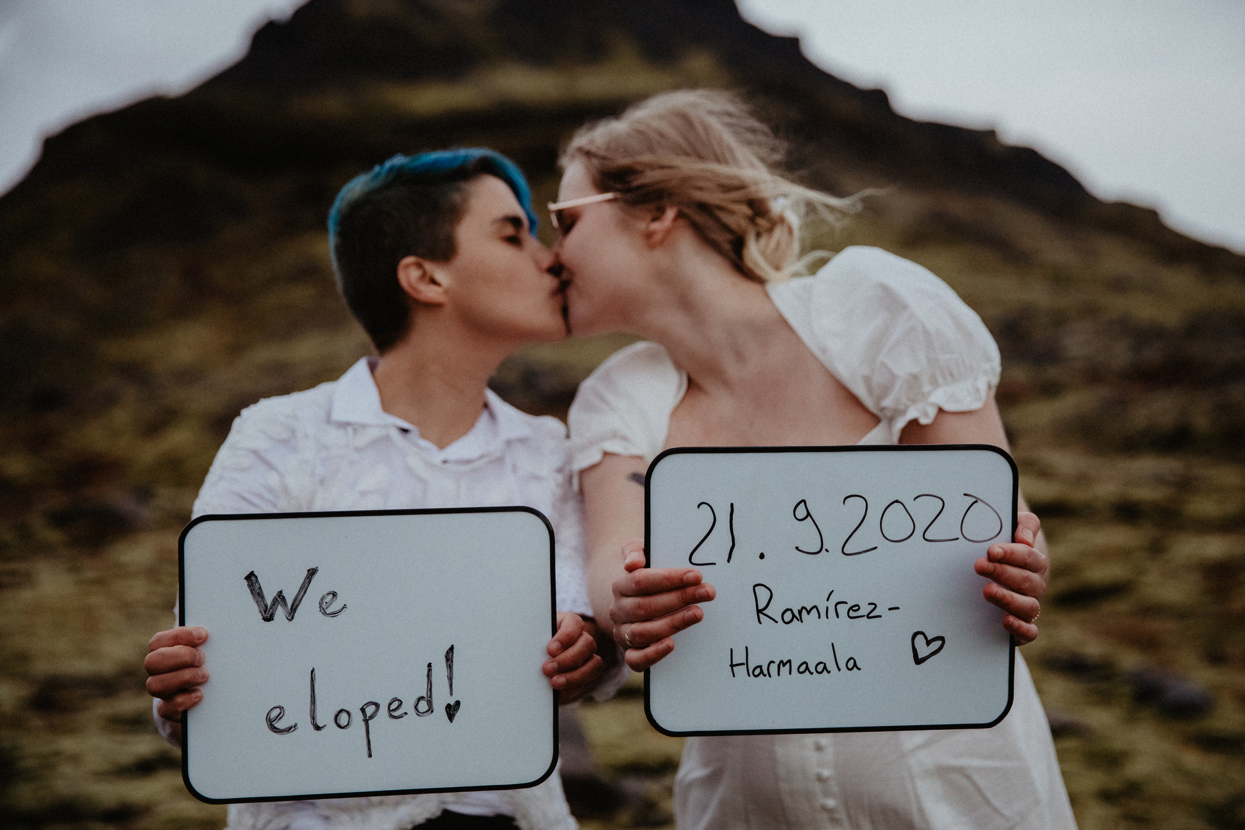 LGBT elopement in Iceland. Iceland elopement photographer & videographer