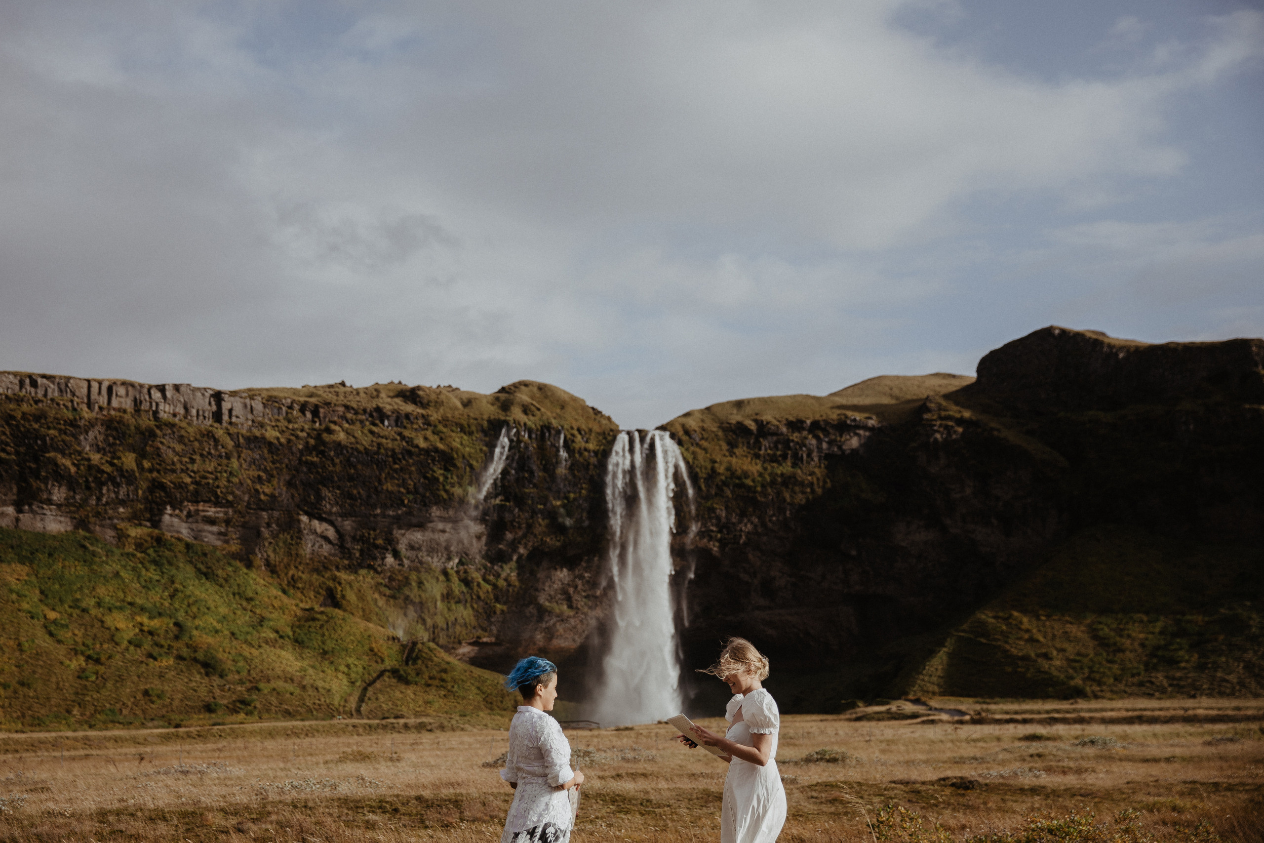 lgbt elopement in Iceland, two brides