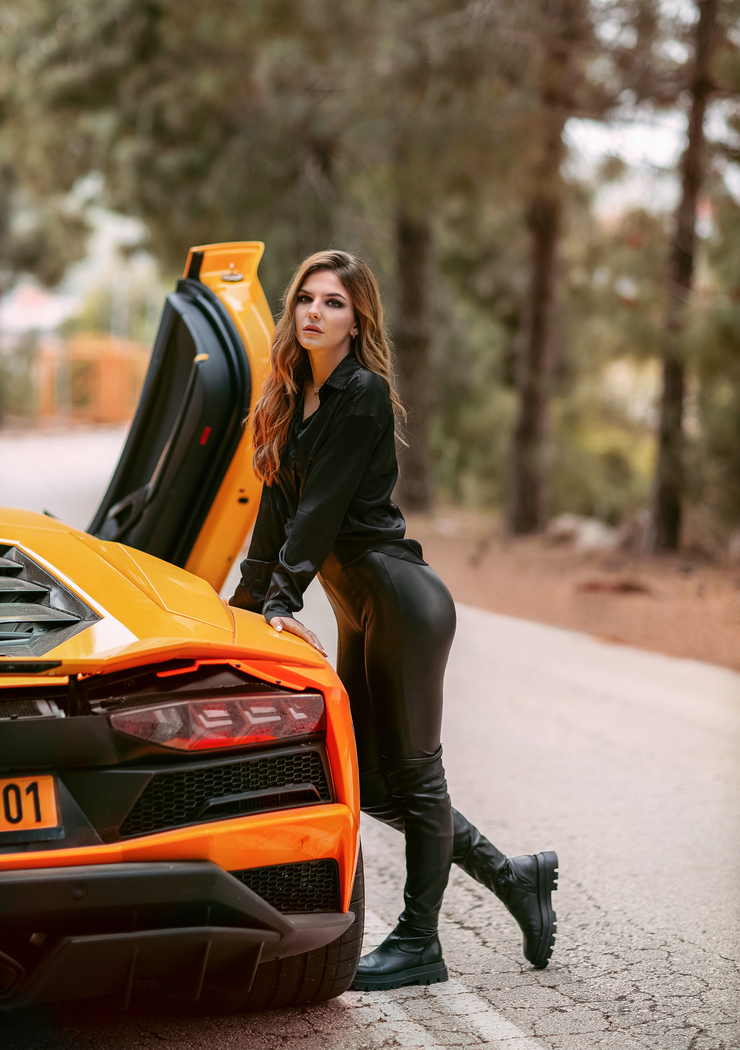 Shooting for Arina with lamborghini car, Yarka. Home