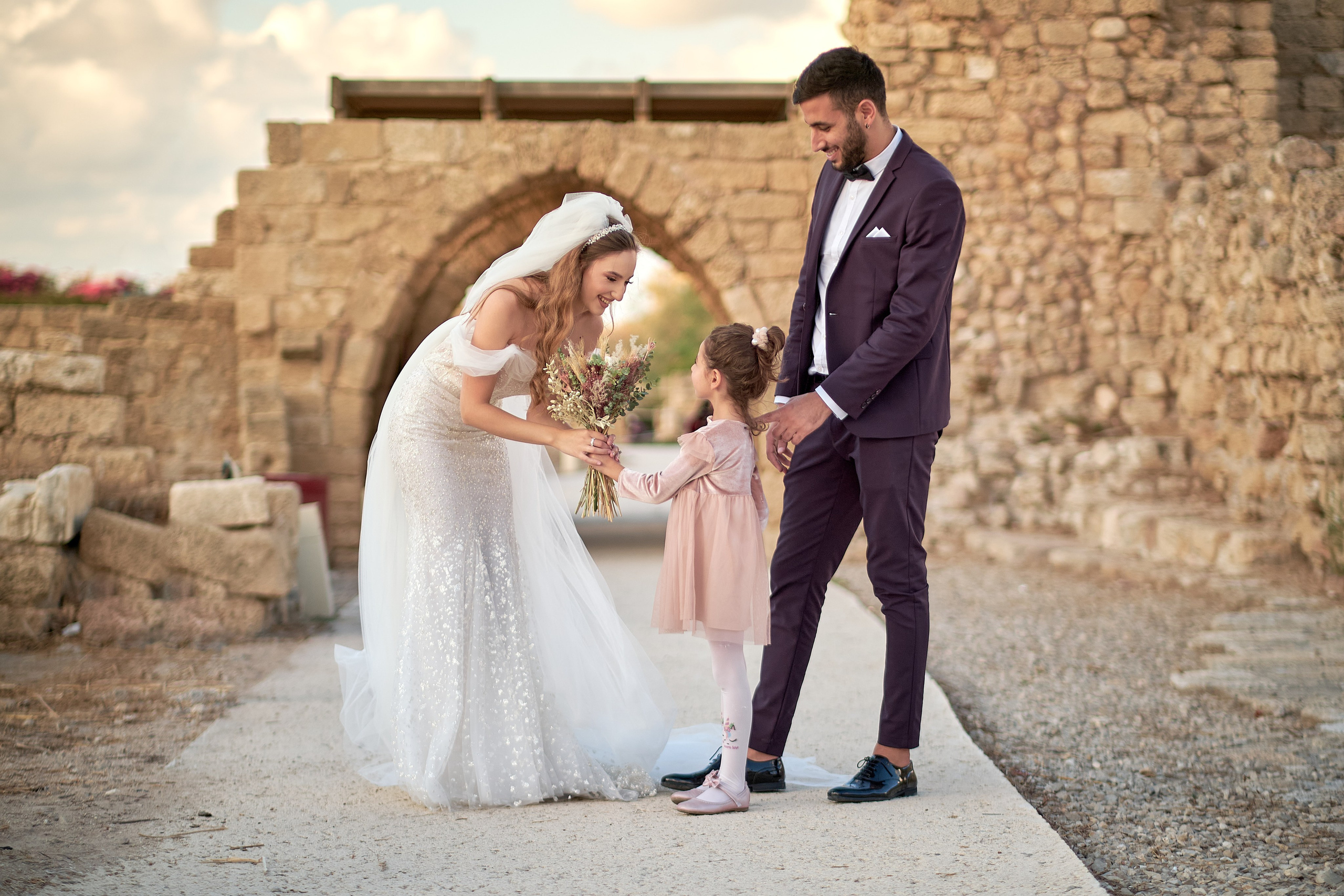 Love Story , wedding Romantic wedding couple portrait, bride with veil and groom in suit, emotional wedding photography by Maxim Polak Israel