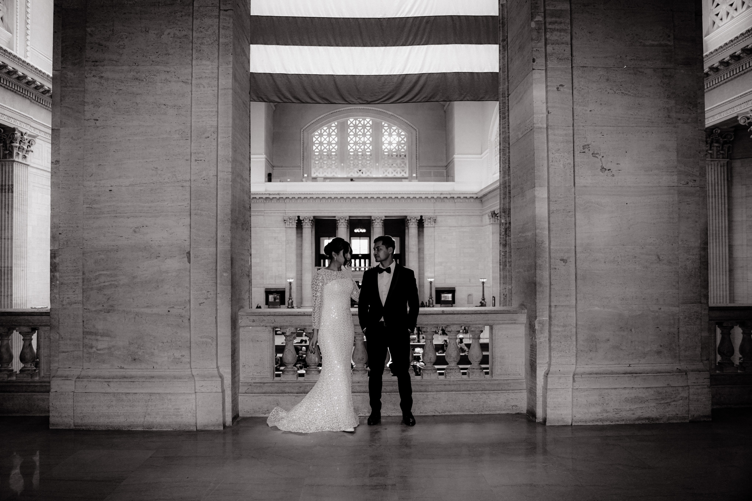 Wedding Portrait at Union Station Chicago