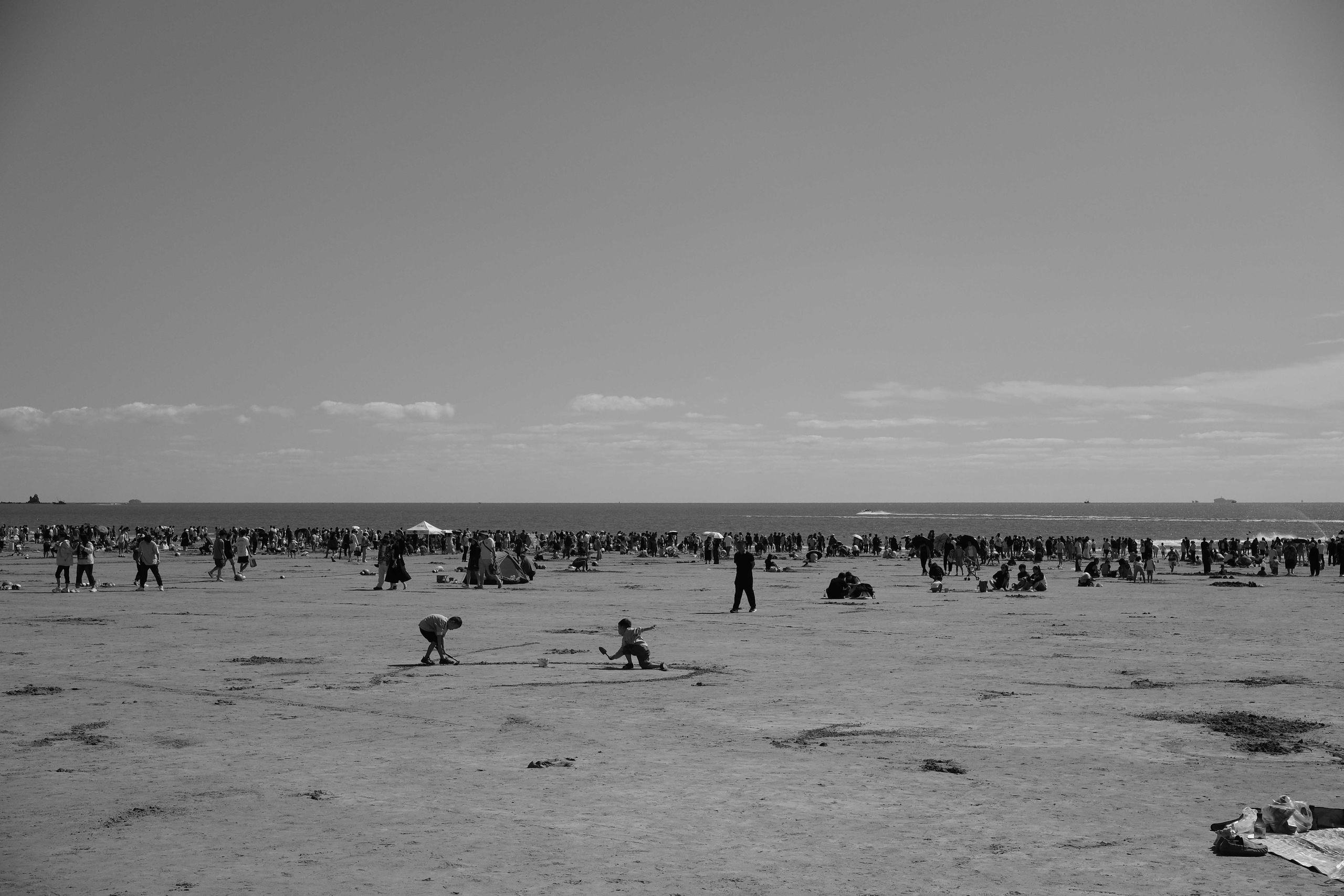 Beach in Qingdao in Black and White