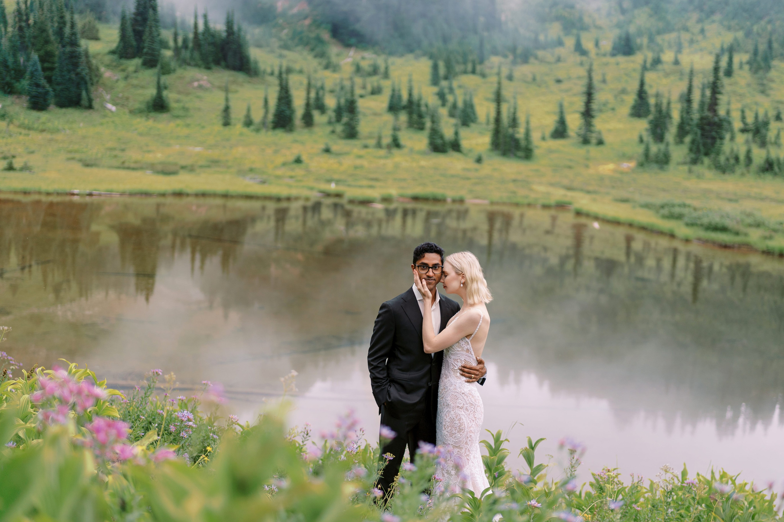 Rachel & Ryan Wedding photoshoot. August 2024. Little Tipsoo Lake, WA Day 2. EVAN ARISTOV WEDDING PHOTOGRAPHY — Seattle Wedding Photographer