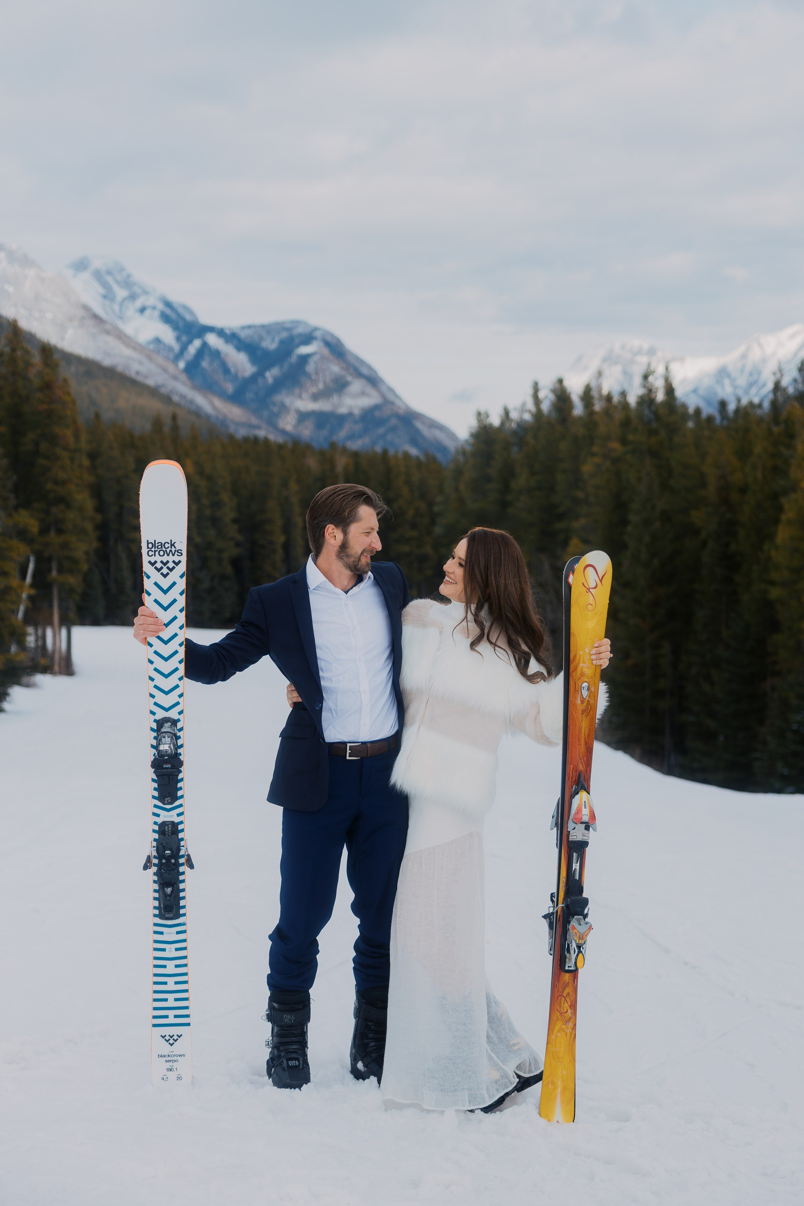 Ski engagement session. Home