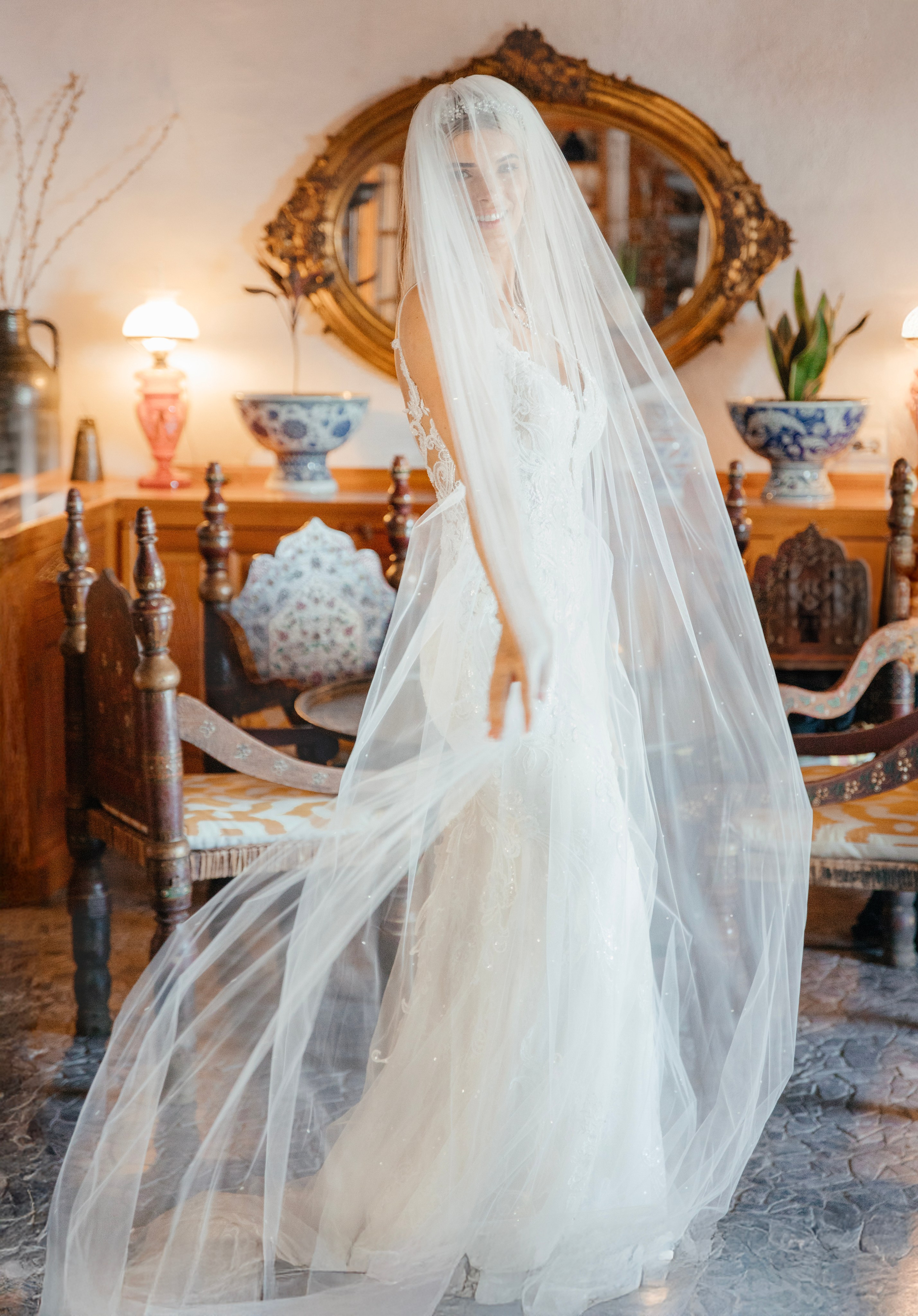 Bride's portrait in Lindos, Rhodes, Greece