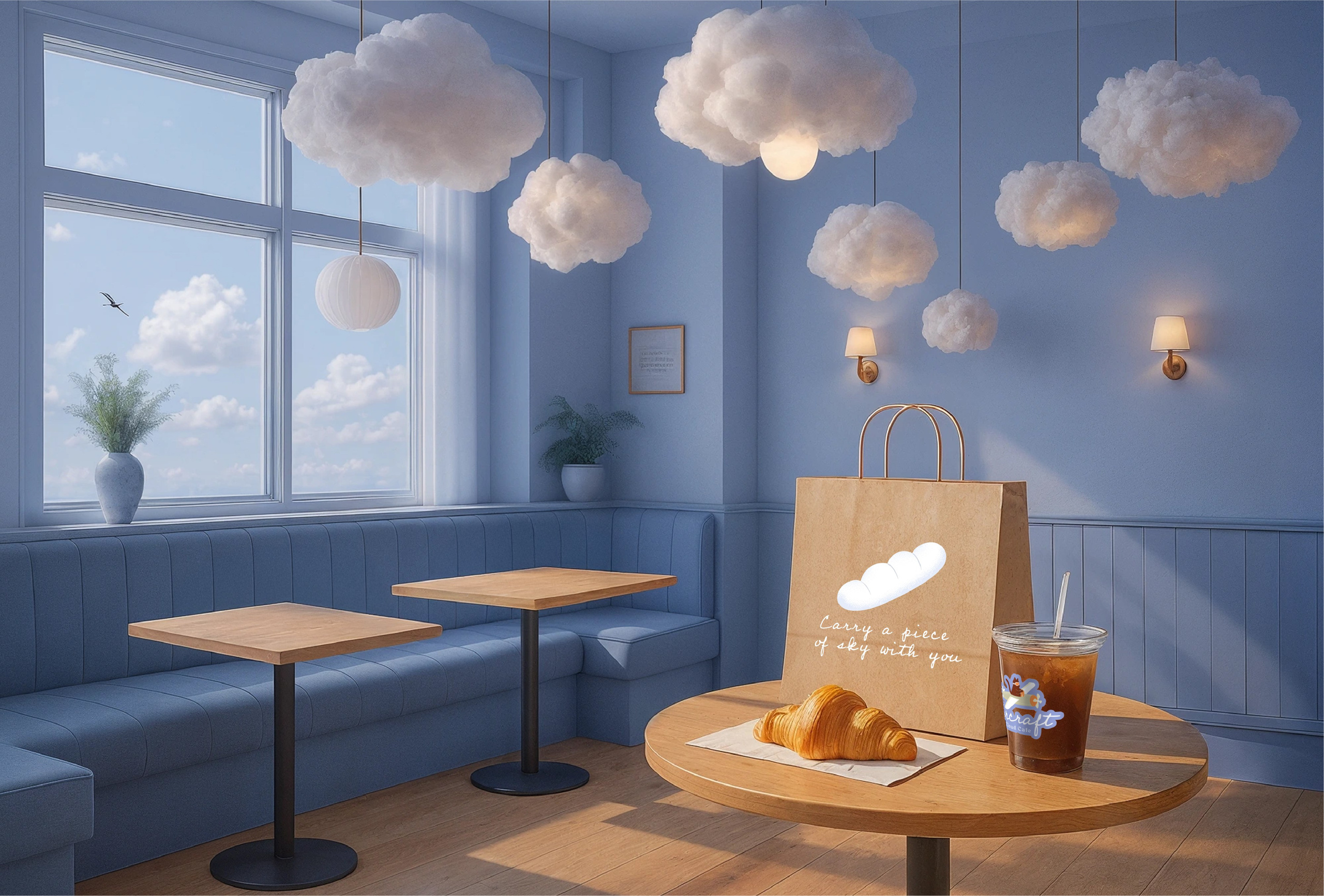 Aircraft Cloud Cafe. Helen Reveur | Illustrator & Brand Designer | Ready-Made & Custom Illustrations