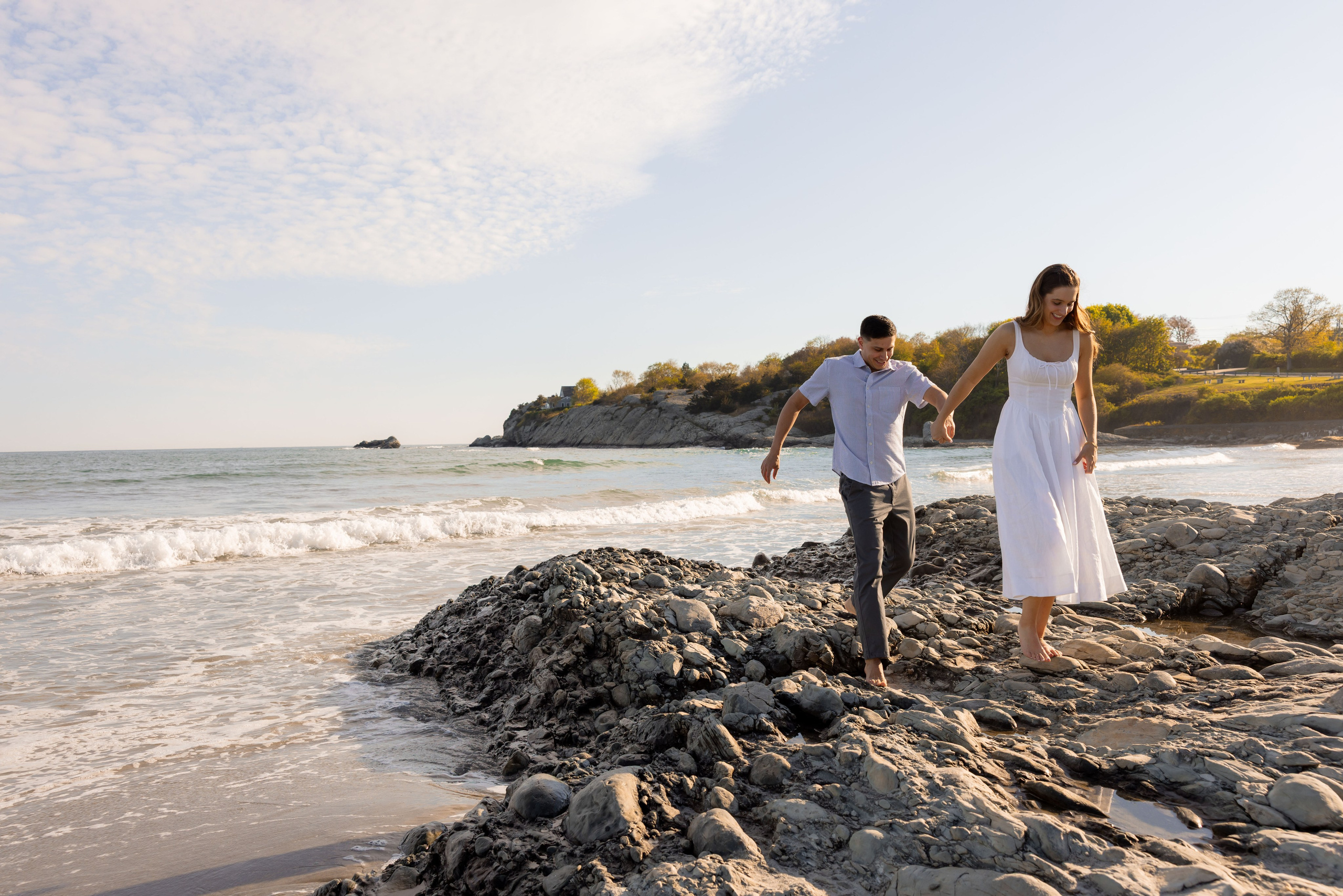 Bella & Nick — Sunset Engagement. Rhode Island Wedding Photographer Tati Simpson