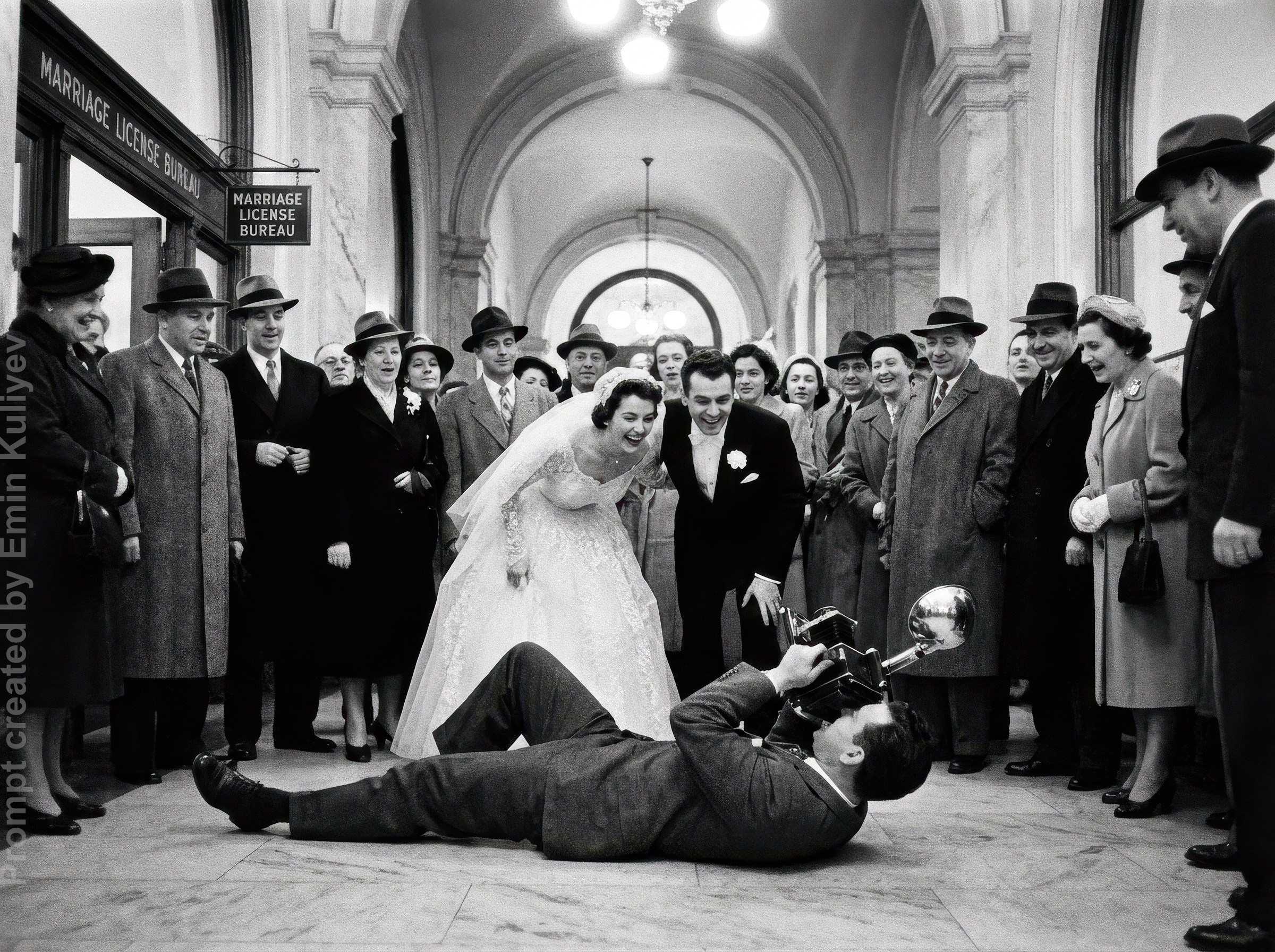 AI 1950s photo style test, vintage film look, realistic AI photography, retro image generation, learn my prompts in online class. Emin Kuliyev — Award-Winning Wedding Photojournalist NYC & USA | Best Wedding Photographer Known for Candid, Timeless Moments
