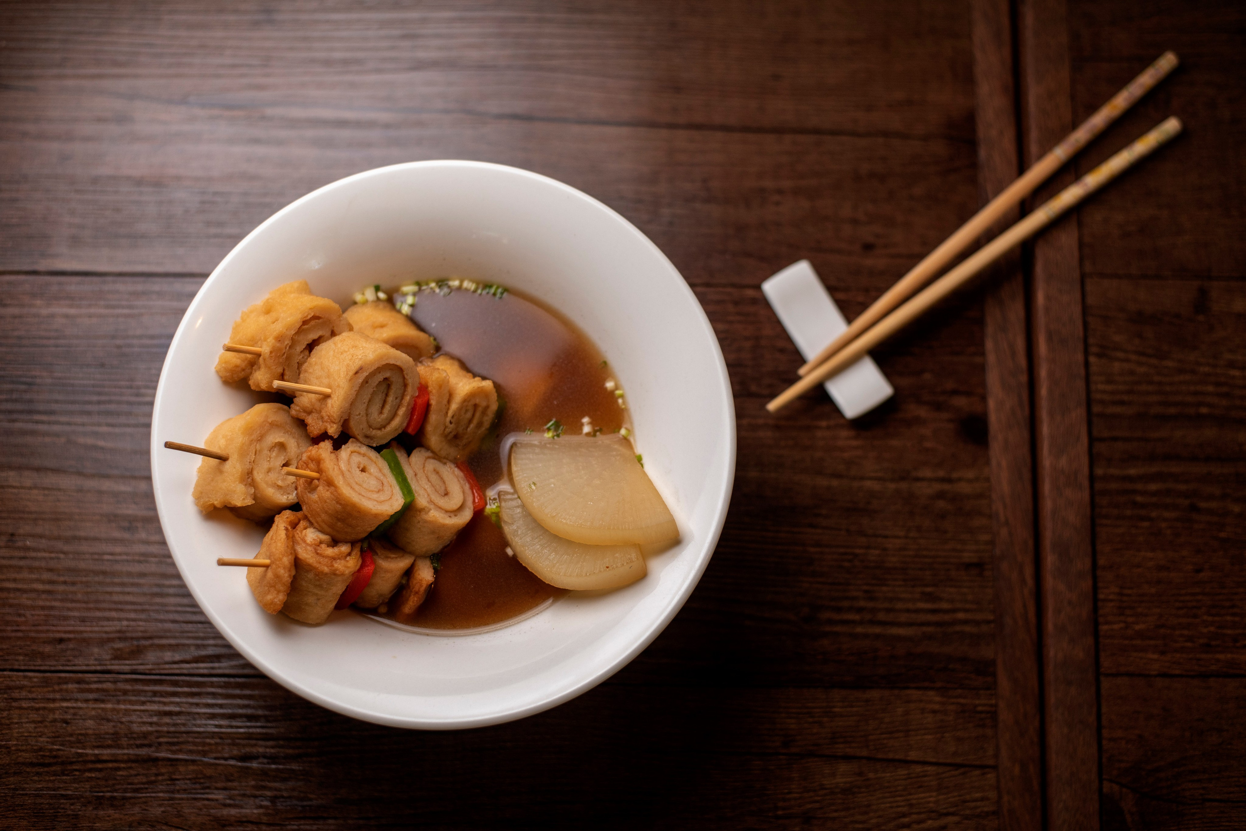 Japanese cuisine with chopsticks- food photography styling