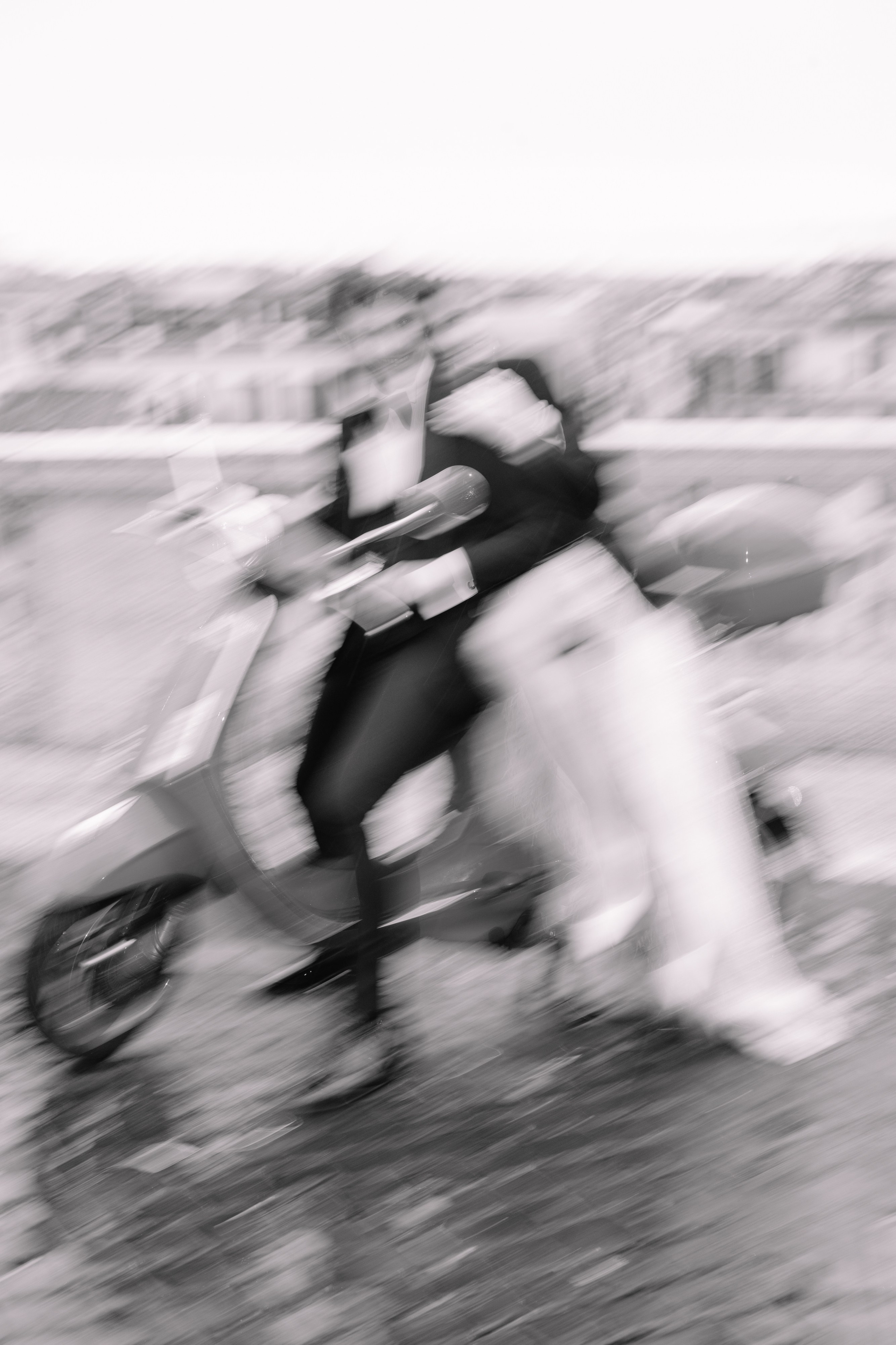 A Romantic Sunrise Elopement in Rome — Rain, Vespa & Love