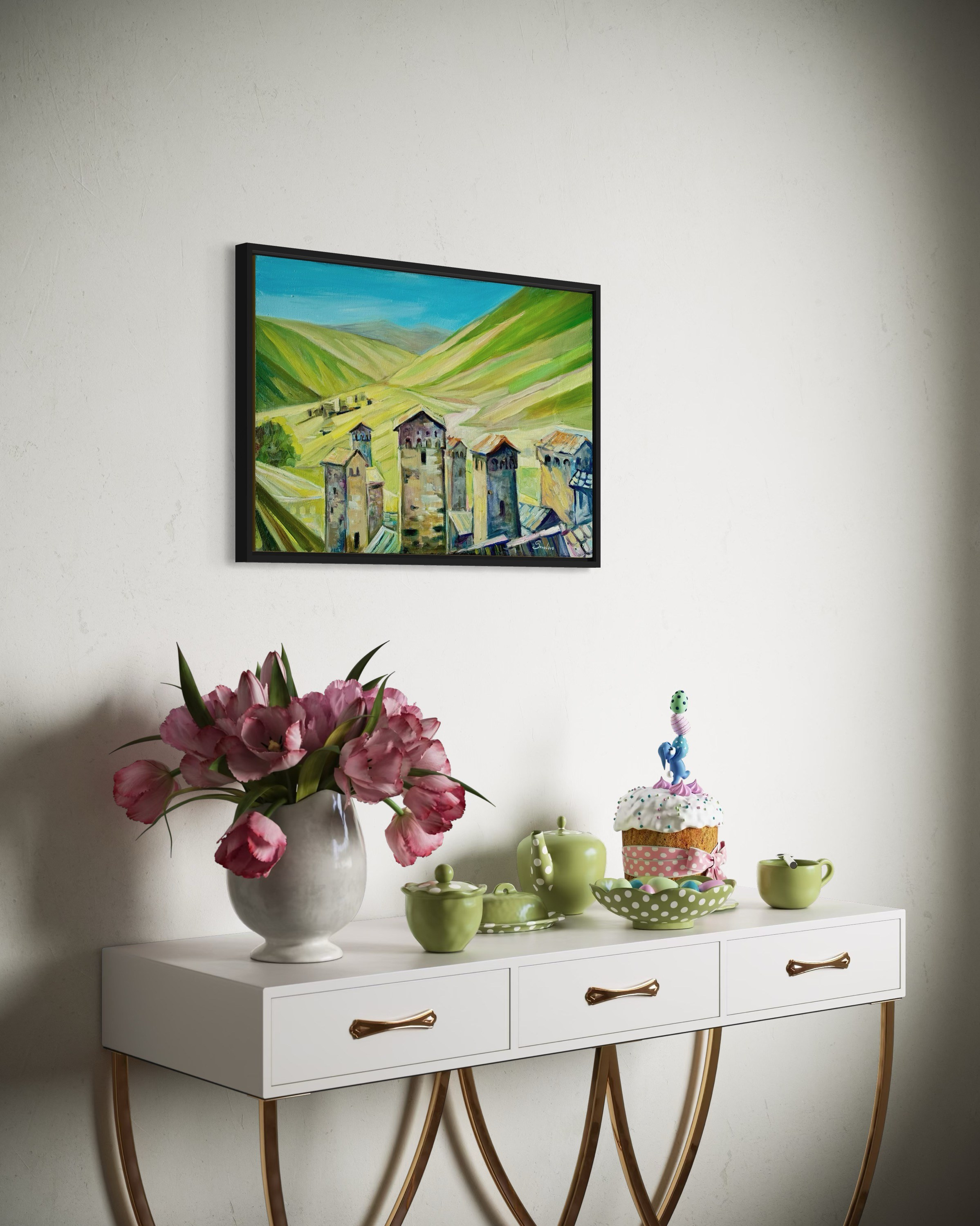 «Svan towers at Svaneti». Художник живописец Савелова Ольга