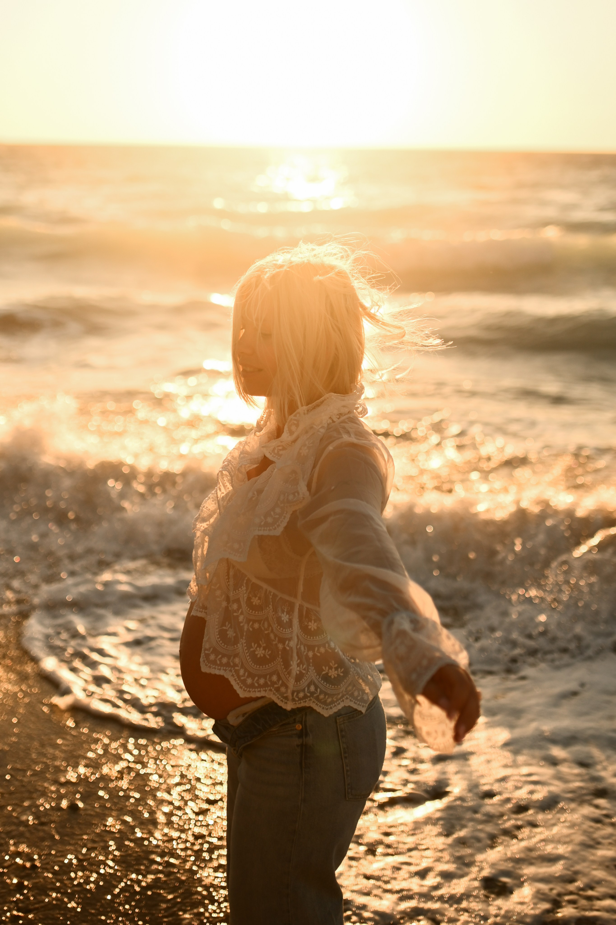Maternity Photoshoot on the Beach in Rhodes. Photographer in Rhodes Island