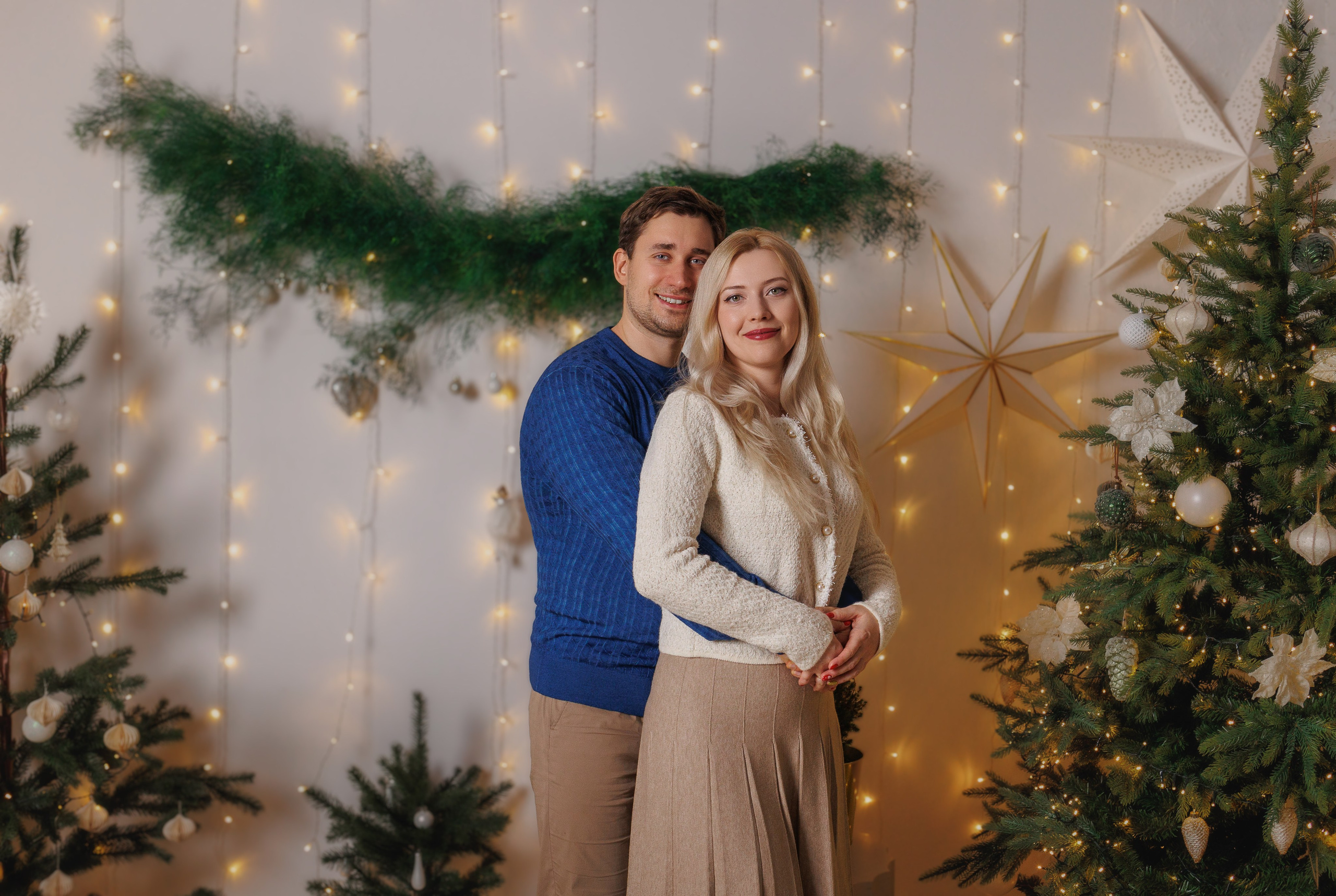 Christmas photo shoot for a large family. Family photographer in Vilnuis Svetlana Naumova