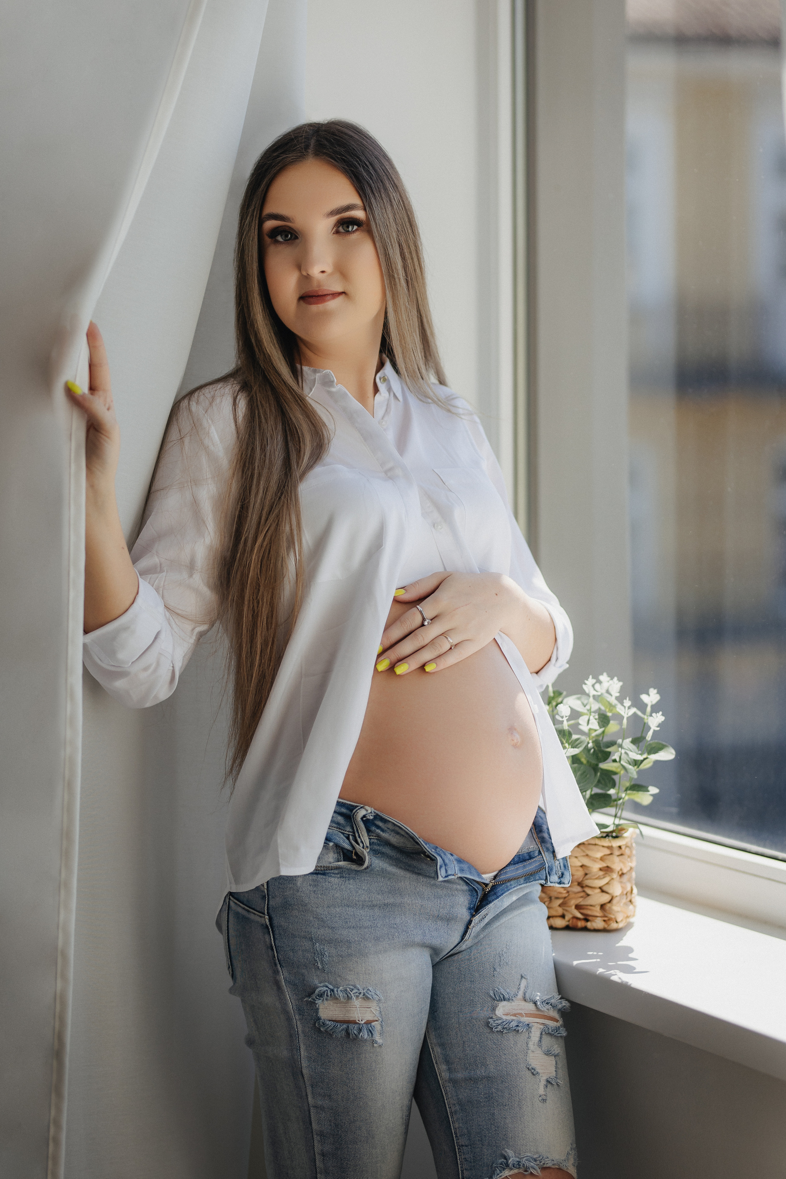 Laukimo (nėščiosios) fotosesija Marijampolėje, fotostudijoje