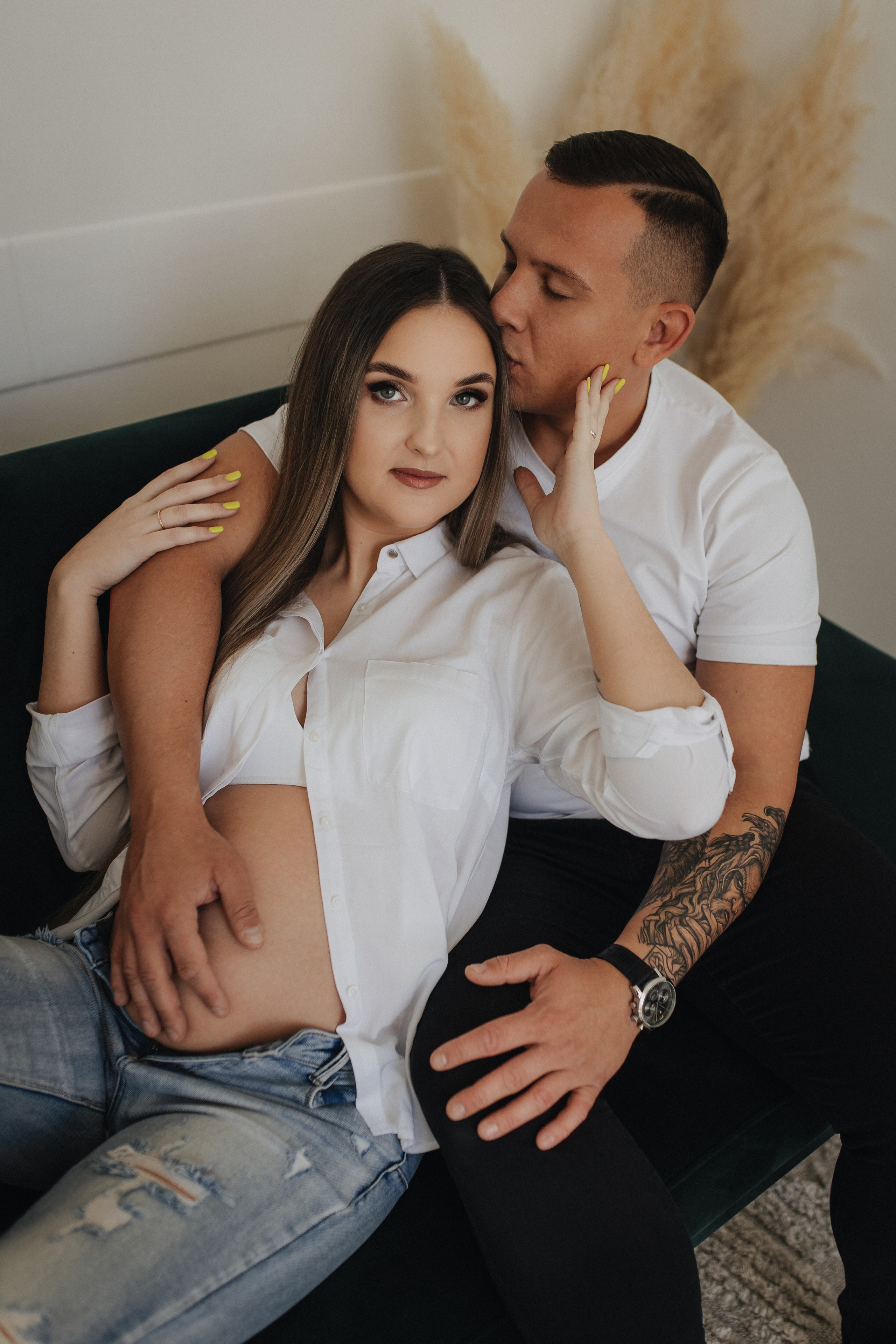 Laukimo (nėščiosios) fotosesija Marijampolėje, fotostudijoje