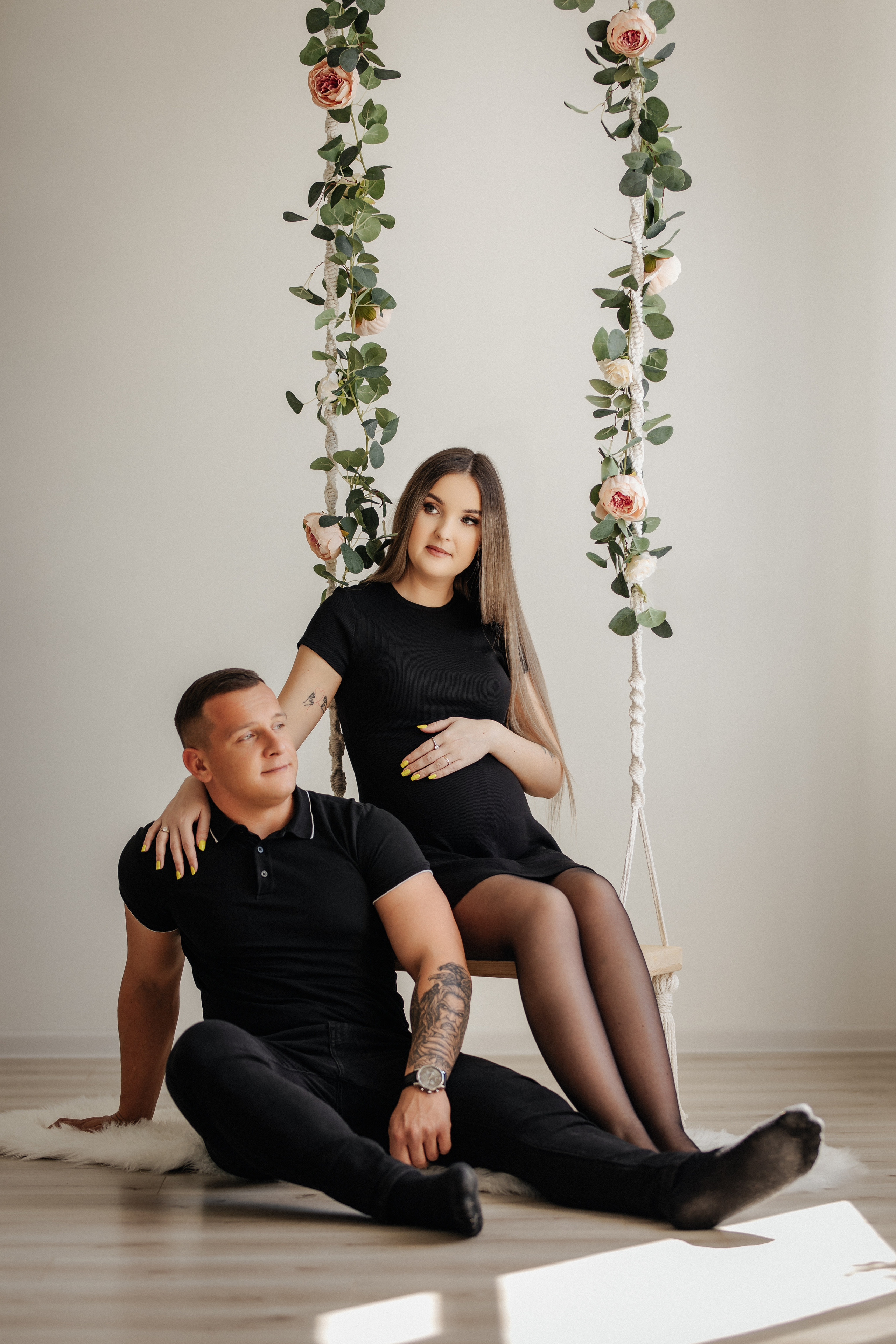 Laukimo (nėščiosios) fotosesija Marijampolėje, fotostudijoje